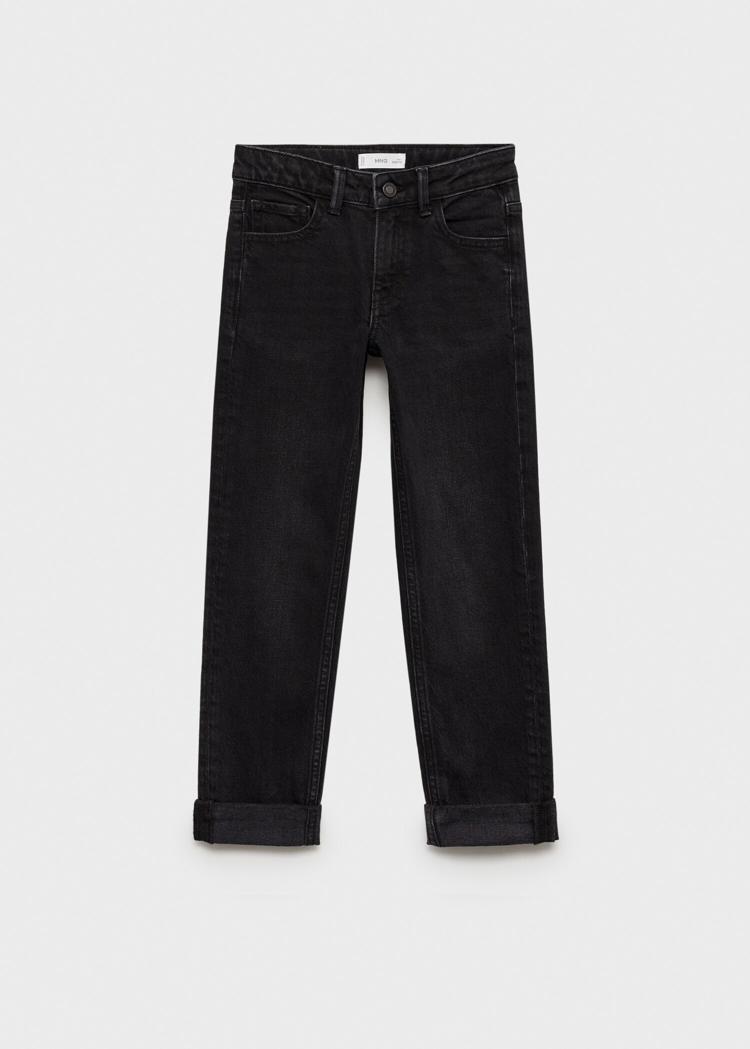 Jeans diritti bordo inferiore risvolto - Articolo senza modello