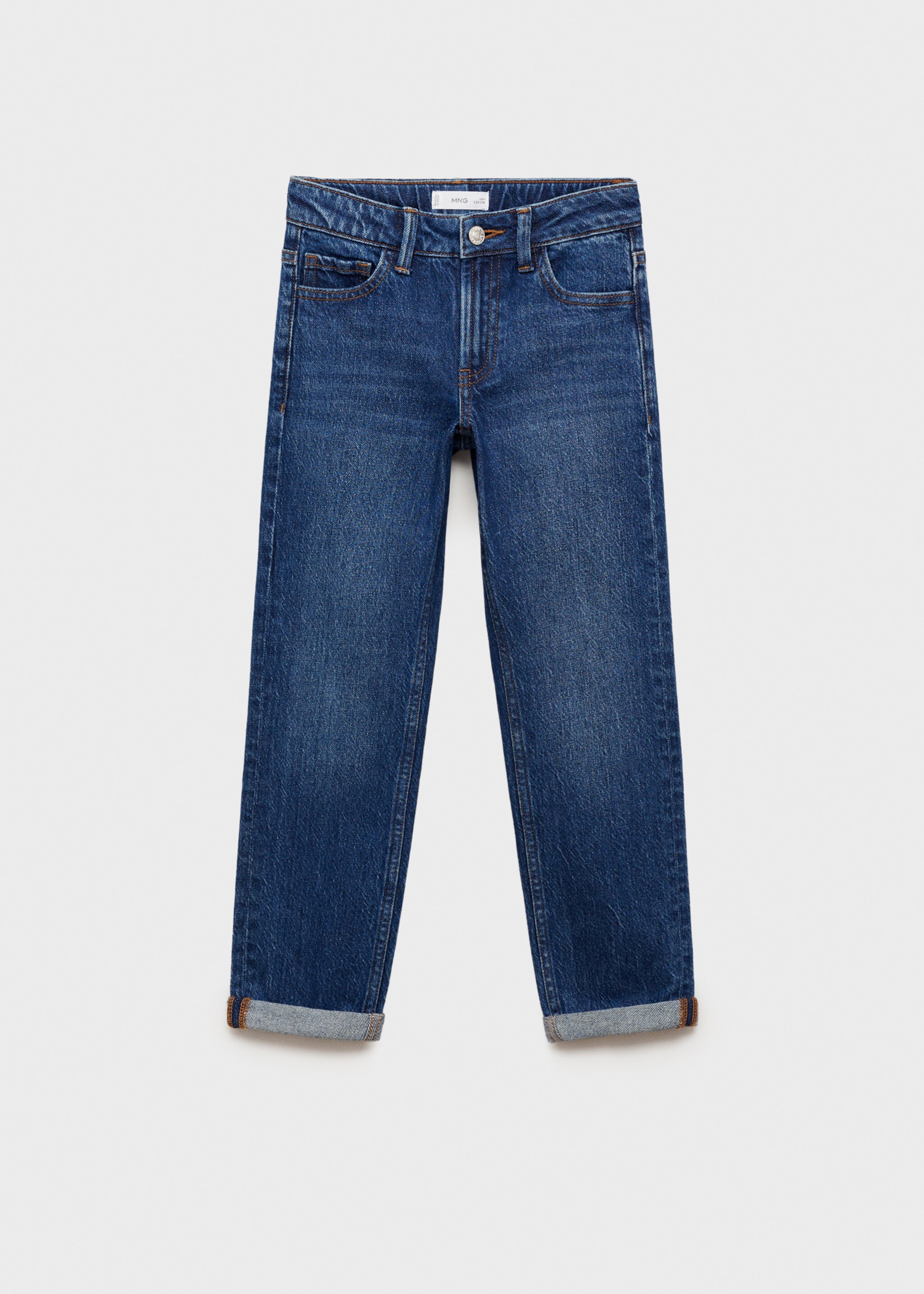Jeans diritti bordo inferiore risvolto - Articolo senza modello, Blu scuro. Ref: 77023260-00.