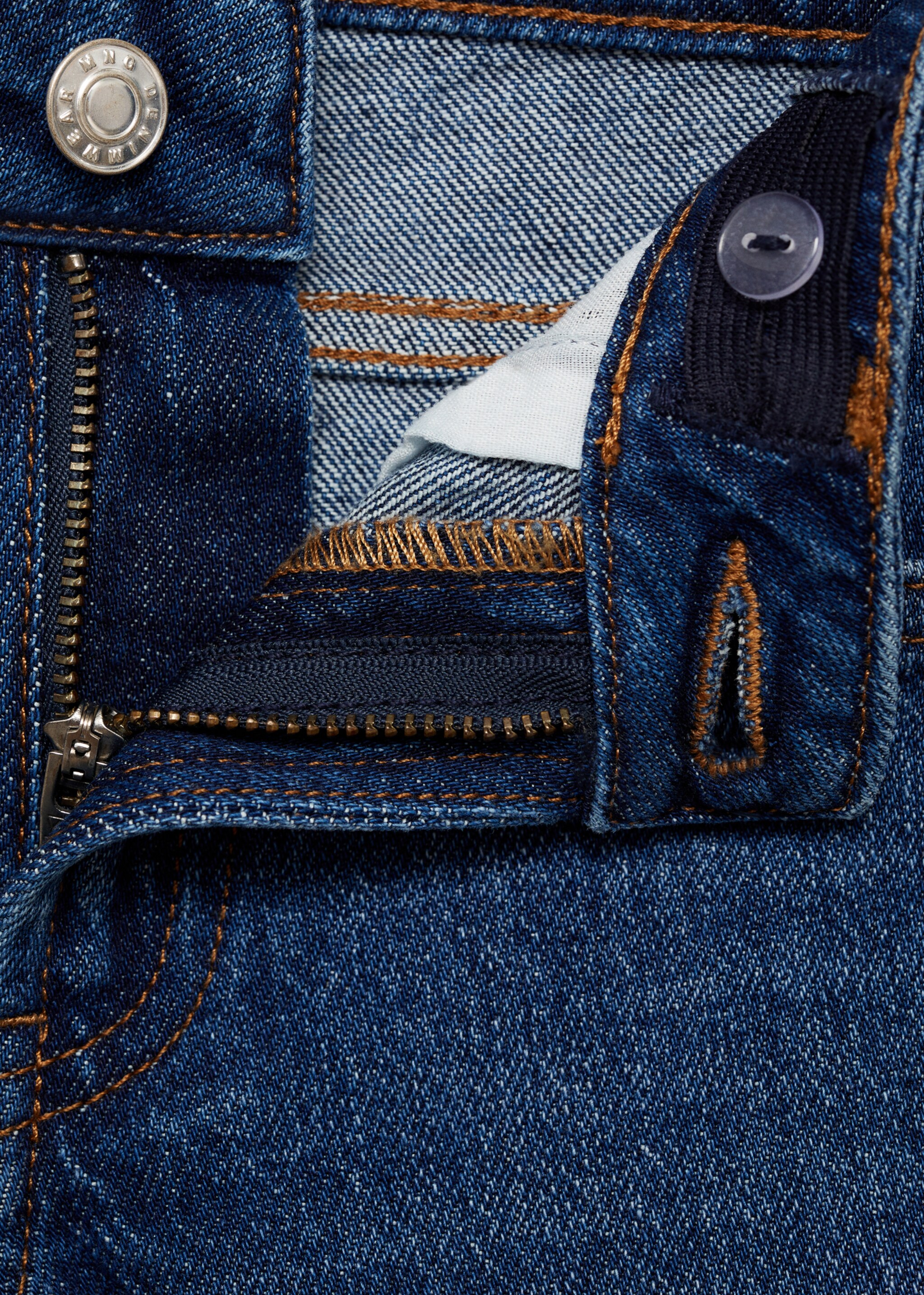 Jeans diritti bordo inferiore risvolto - Dettaglio dell'articolo 8, Blu scuro. Ref: 77023260-00.