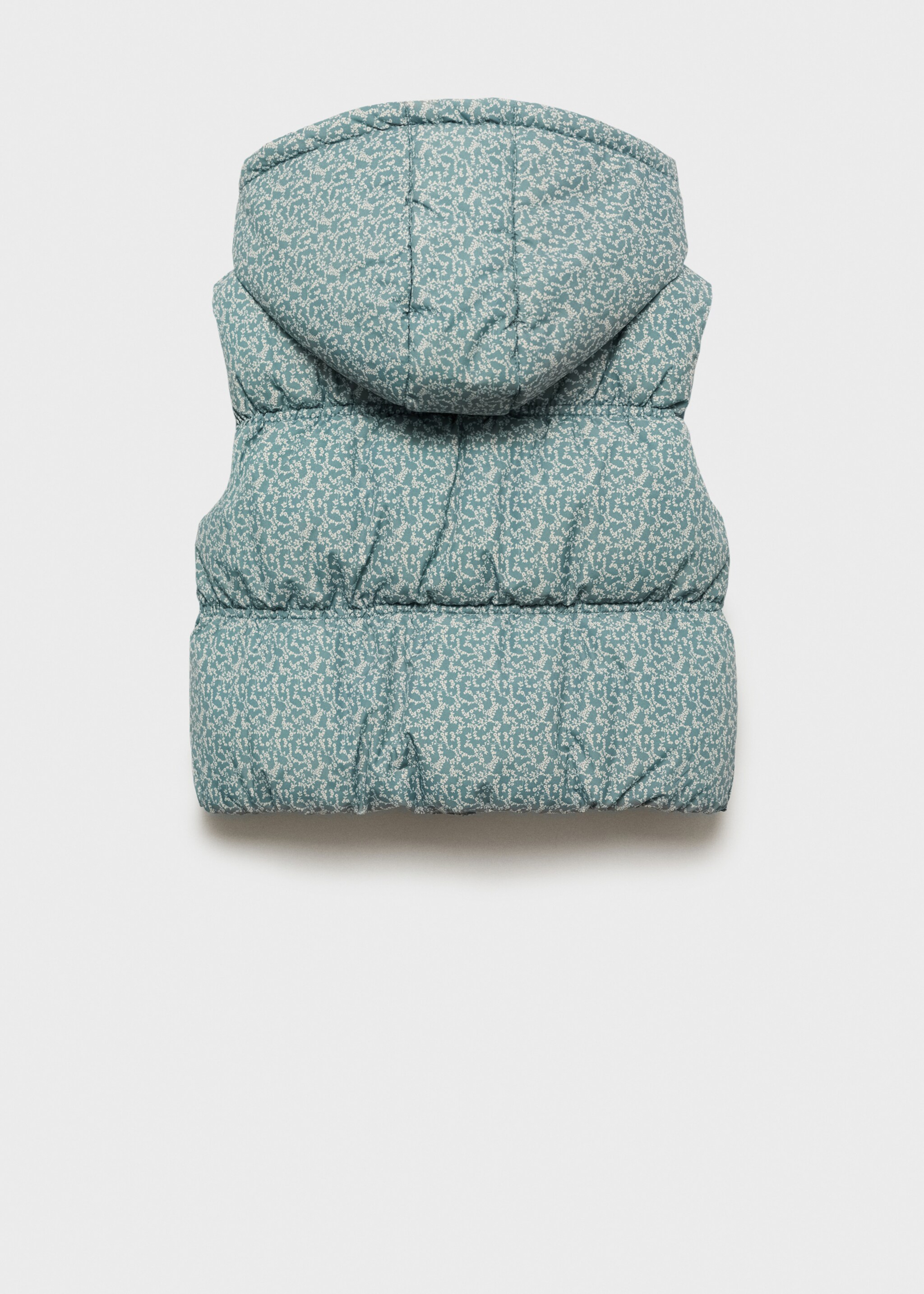 Printed quilted gilet - Reverse of the article, Pastel Green. Ref: 77023270-00.
