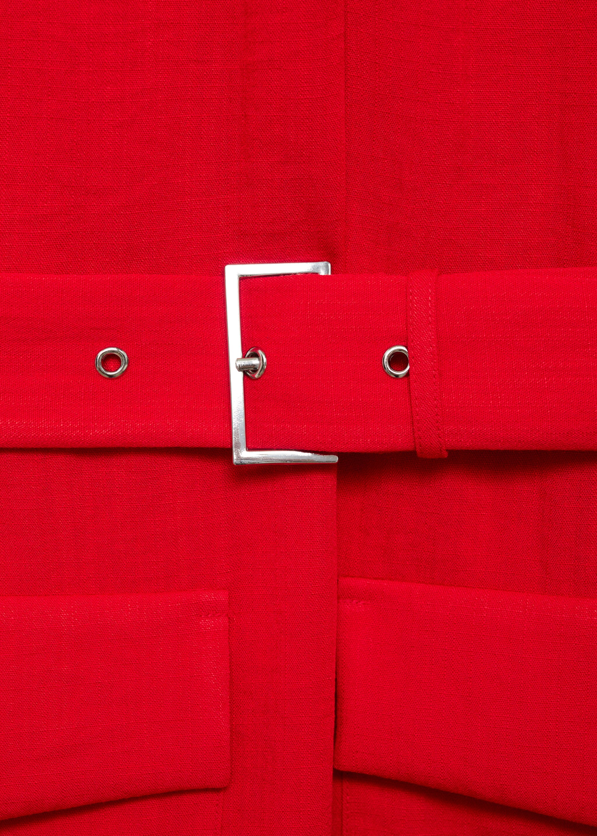 Vestit butxaques cinturó - Detall de l'article 0, Vermell. Ref: 77023272-00.