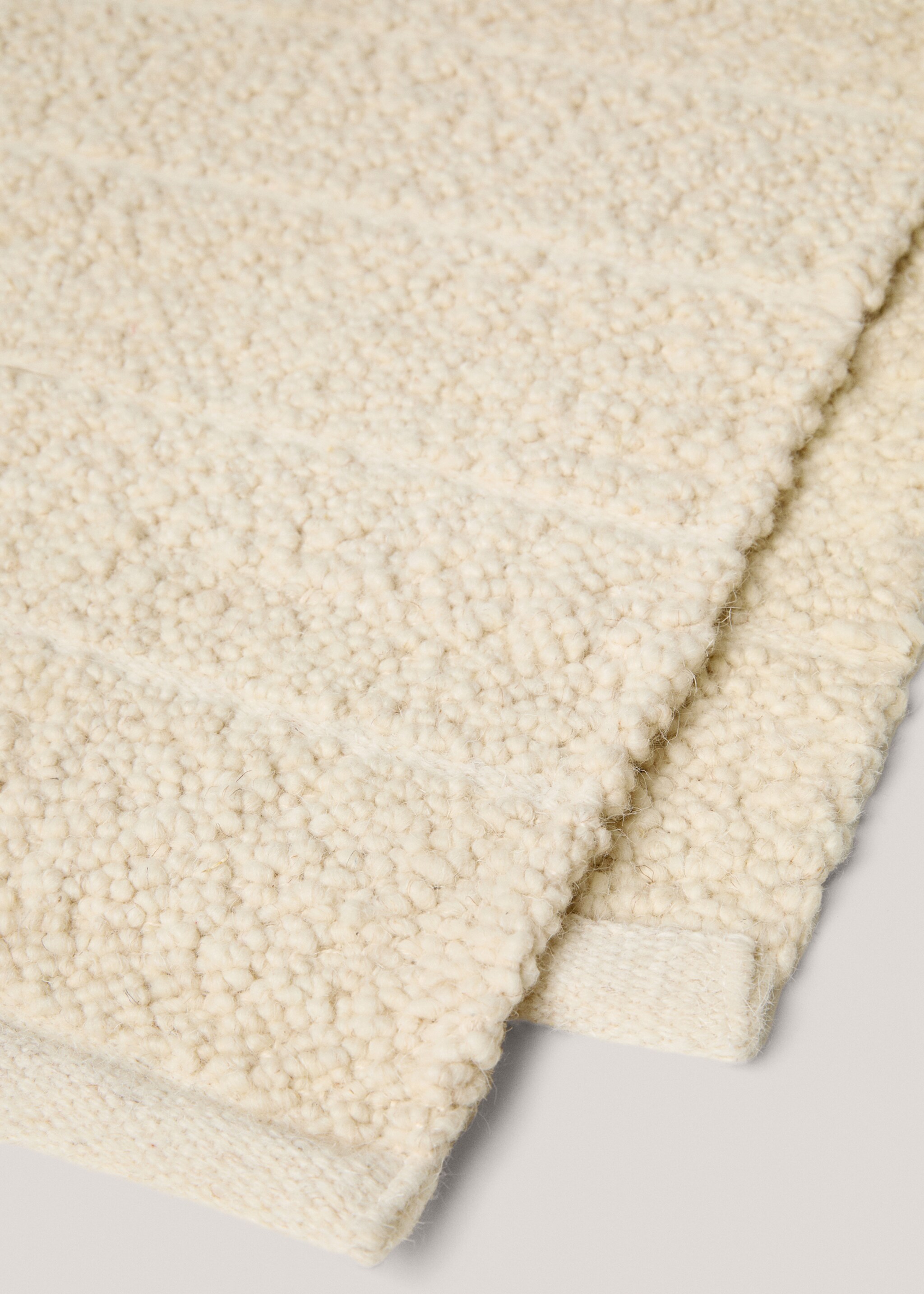 Wool and cotton rug 60x120cm - Details of the article 1, Sand. Ref: 77023273-00.