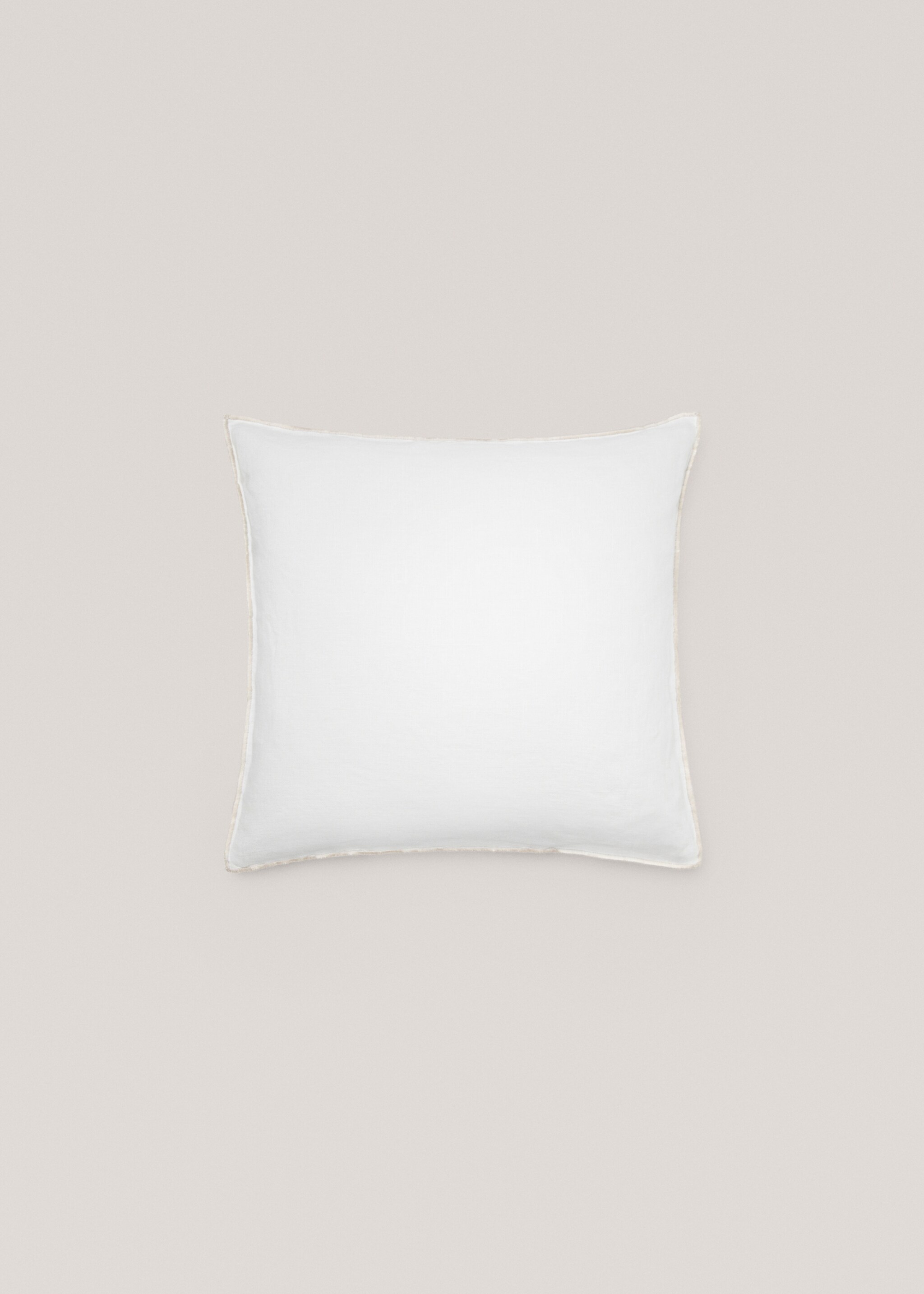 100% linen two-tone cushion cover 45x45cm - Article without model, White. Ref: 77023280-00.