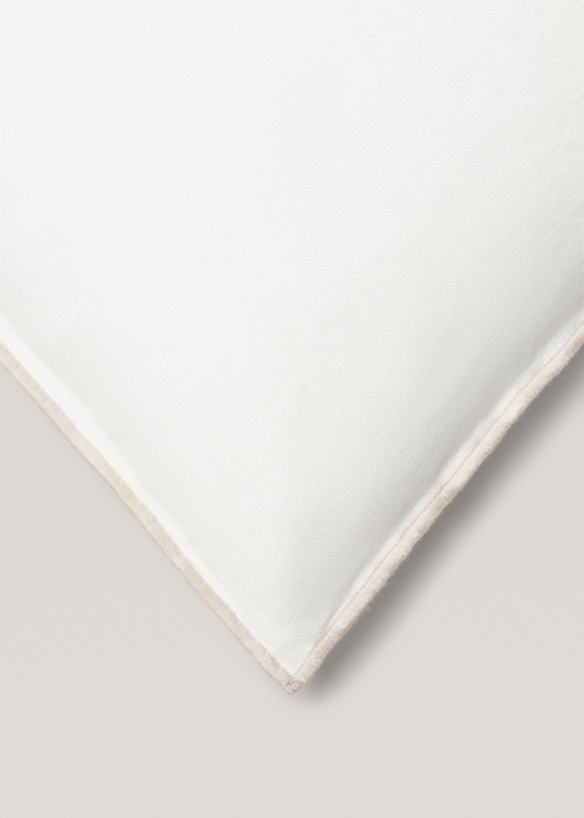 100% linen two-tone cushion cover 45x45cm - Details of the article 2, White. Ref: 77023280-00.