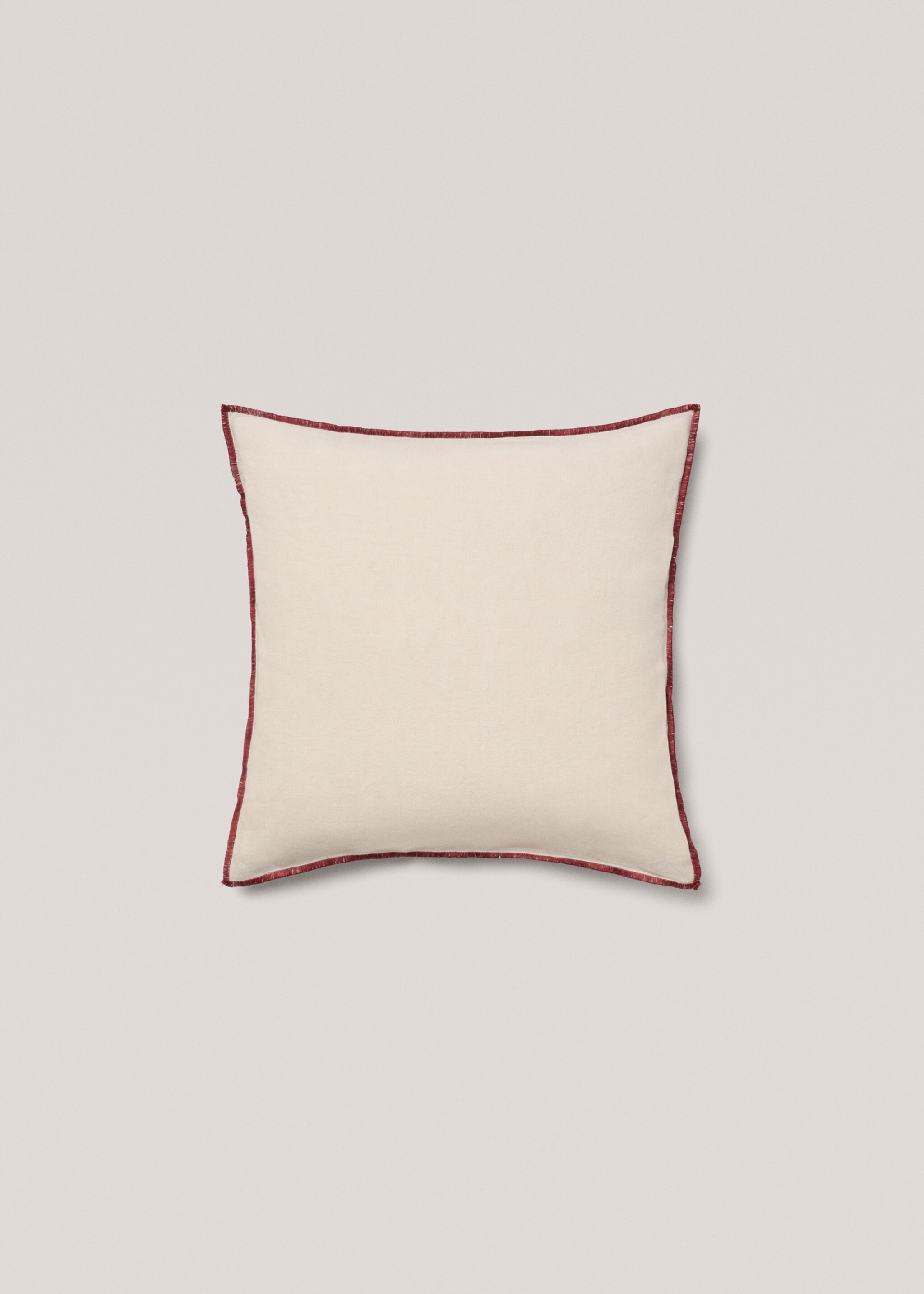 100% linen two-tone cushion cover 45x45cm - Article without model, Burgundy. Ref: 77023280-00.