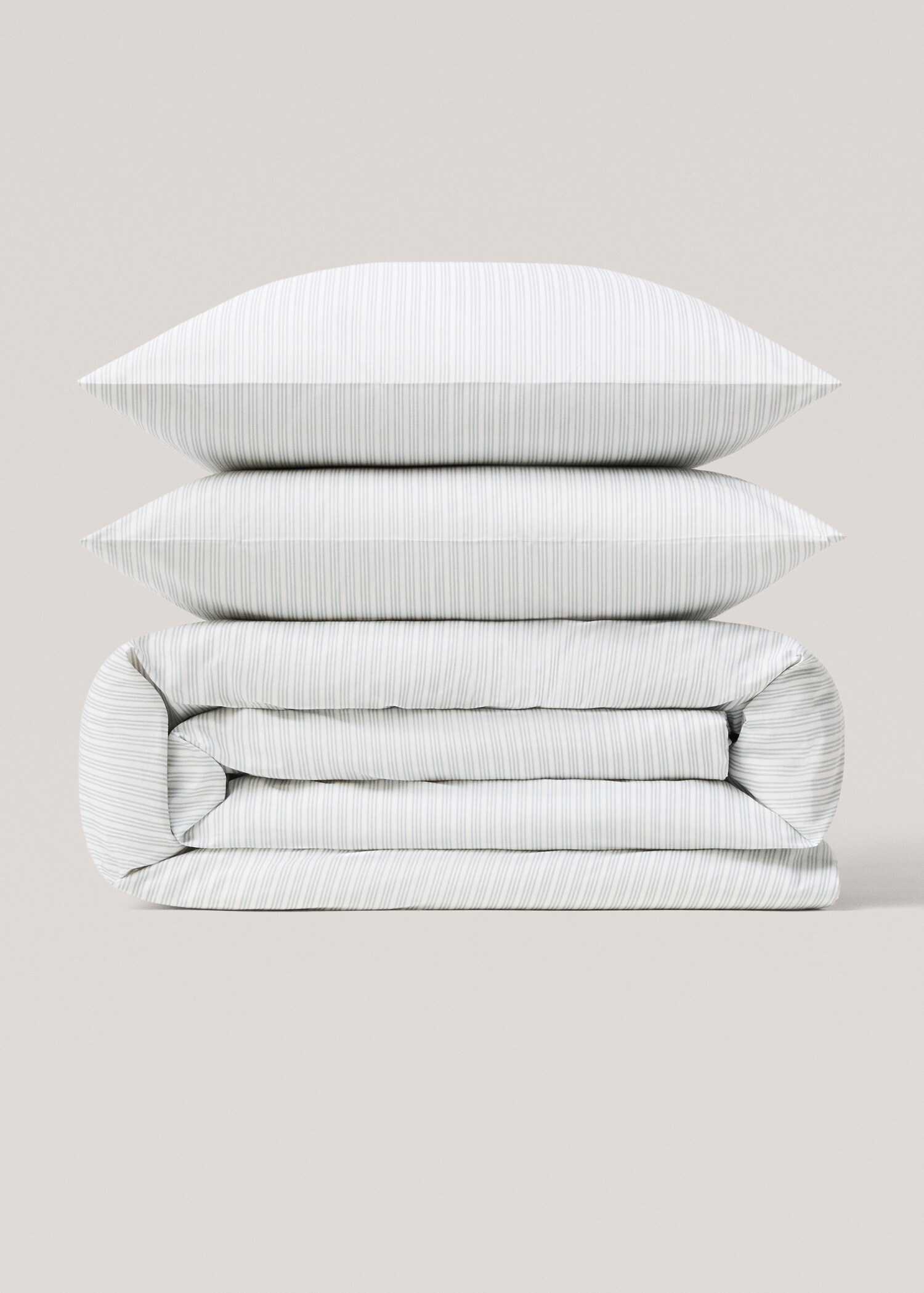 Stripe-print duvet cover for queen bed - Article without model