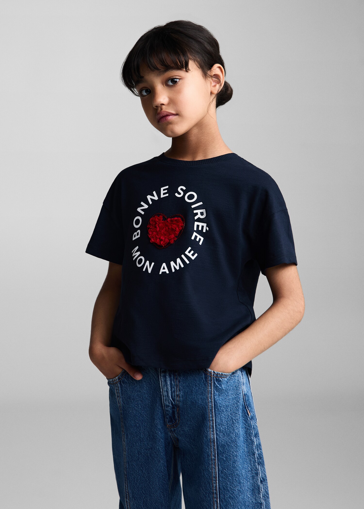 T-shirt imprimé cœur - Plan moyen
