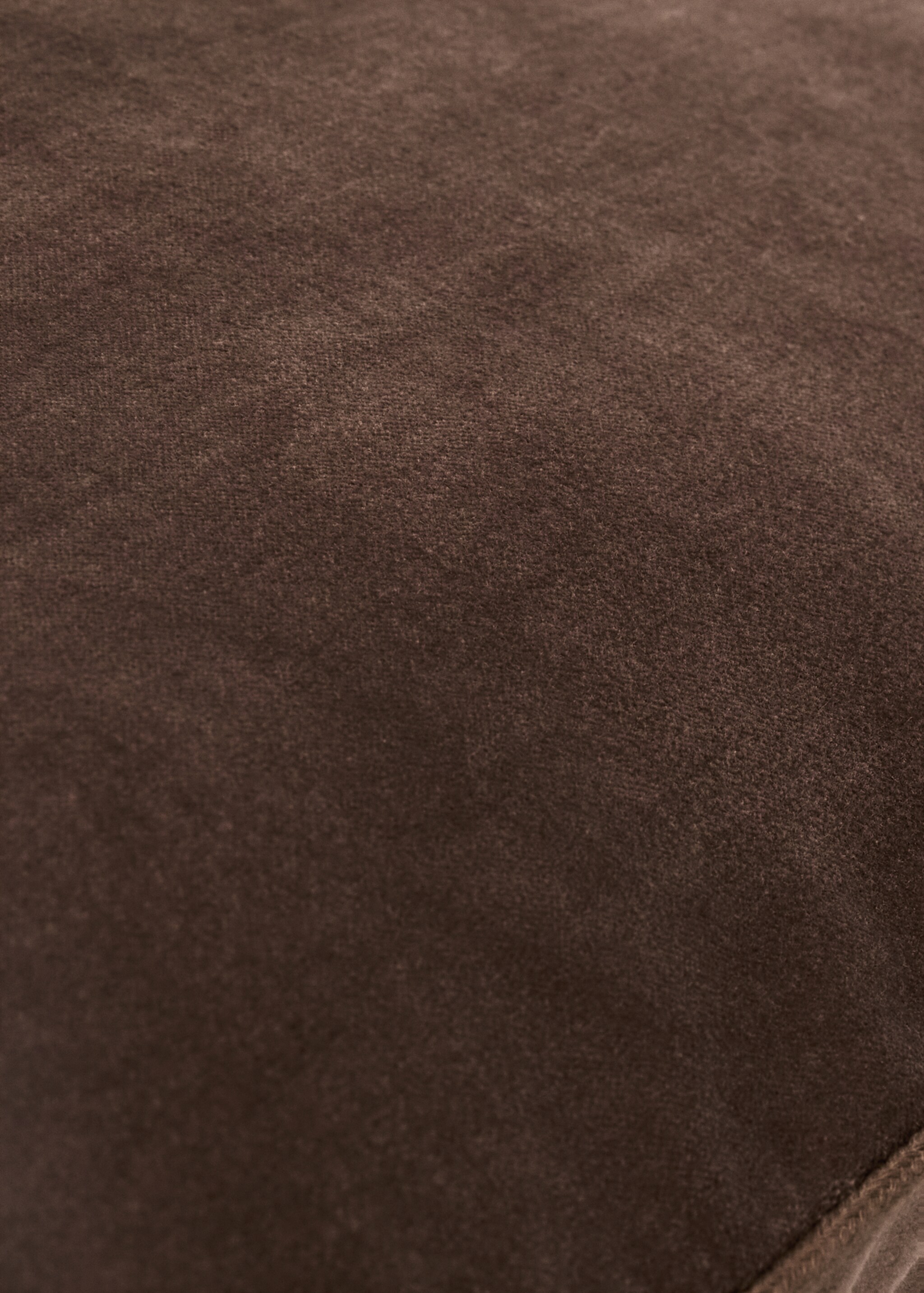 Velvet cushion case 60x60cm - Details of the article 2, Brown. Ref: 77023286-00.