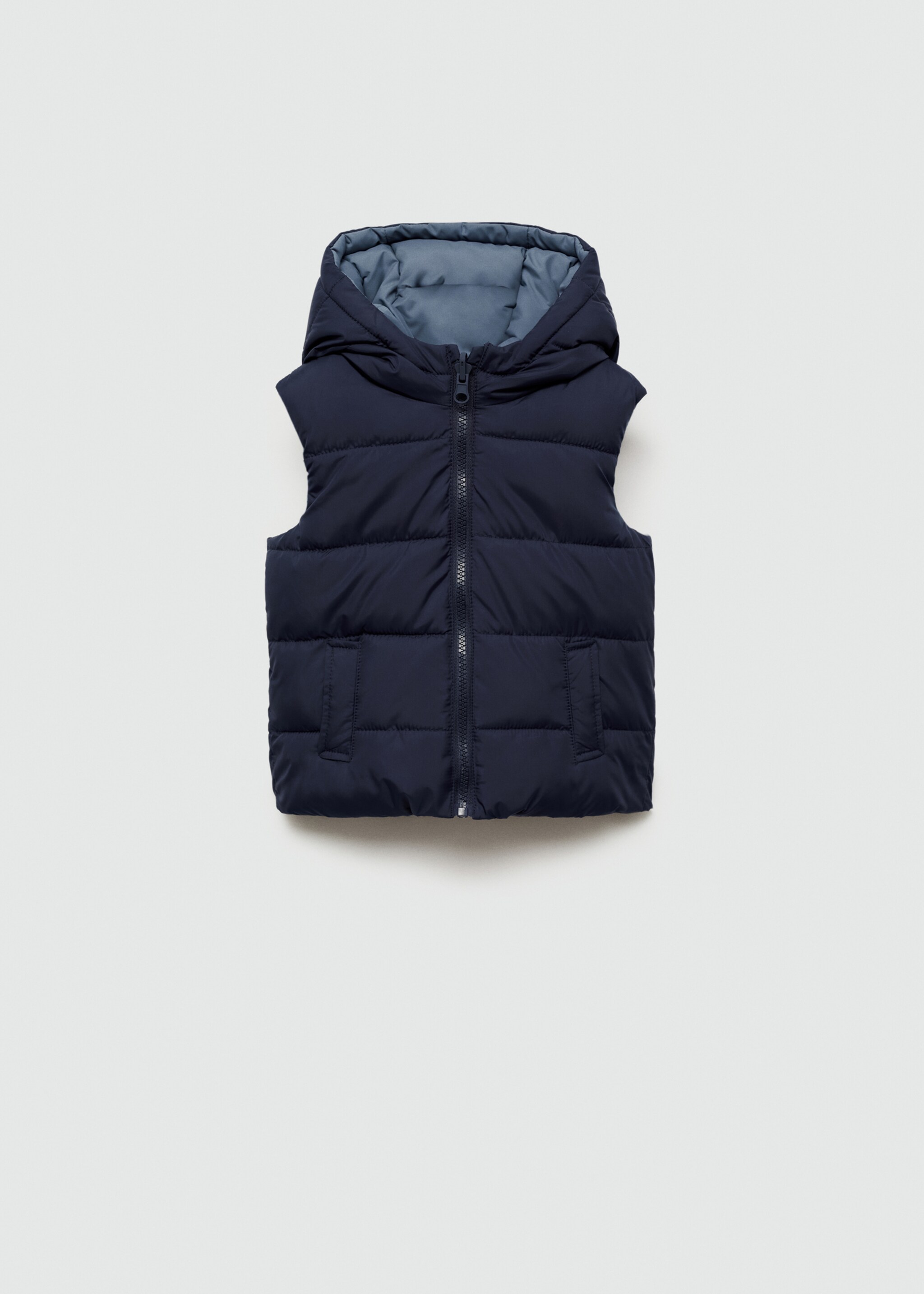 Reversible quilted gilet - Article without model, Dark Navy. Ref: 77023666-00.