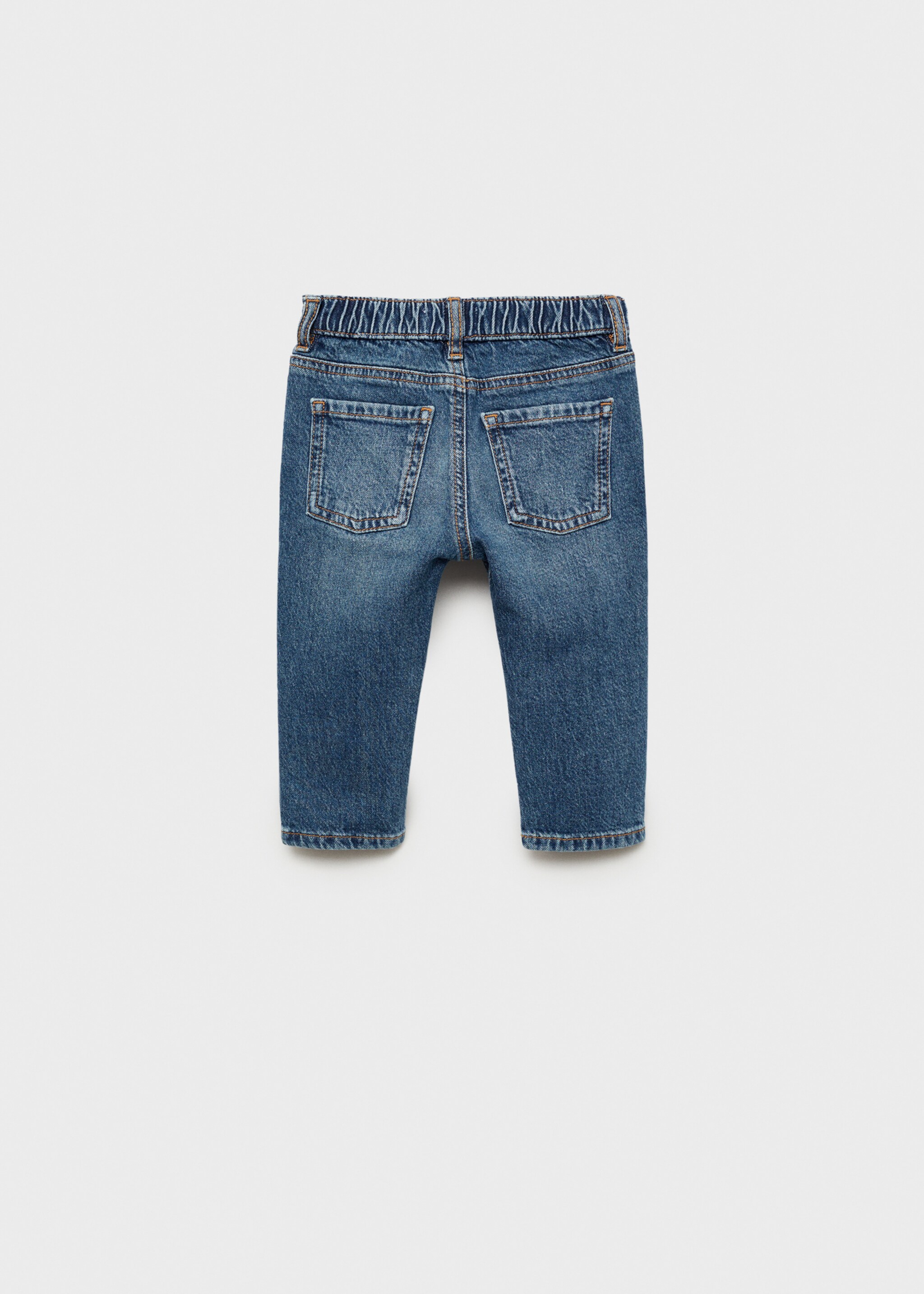 Jeans mit Tunnelzug - Rückseite des Artikels, Mittelblau. Ref: 77023667-00.