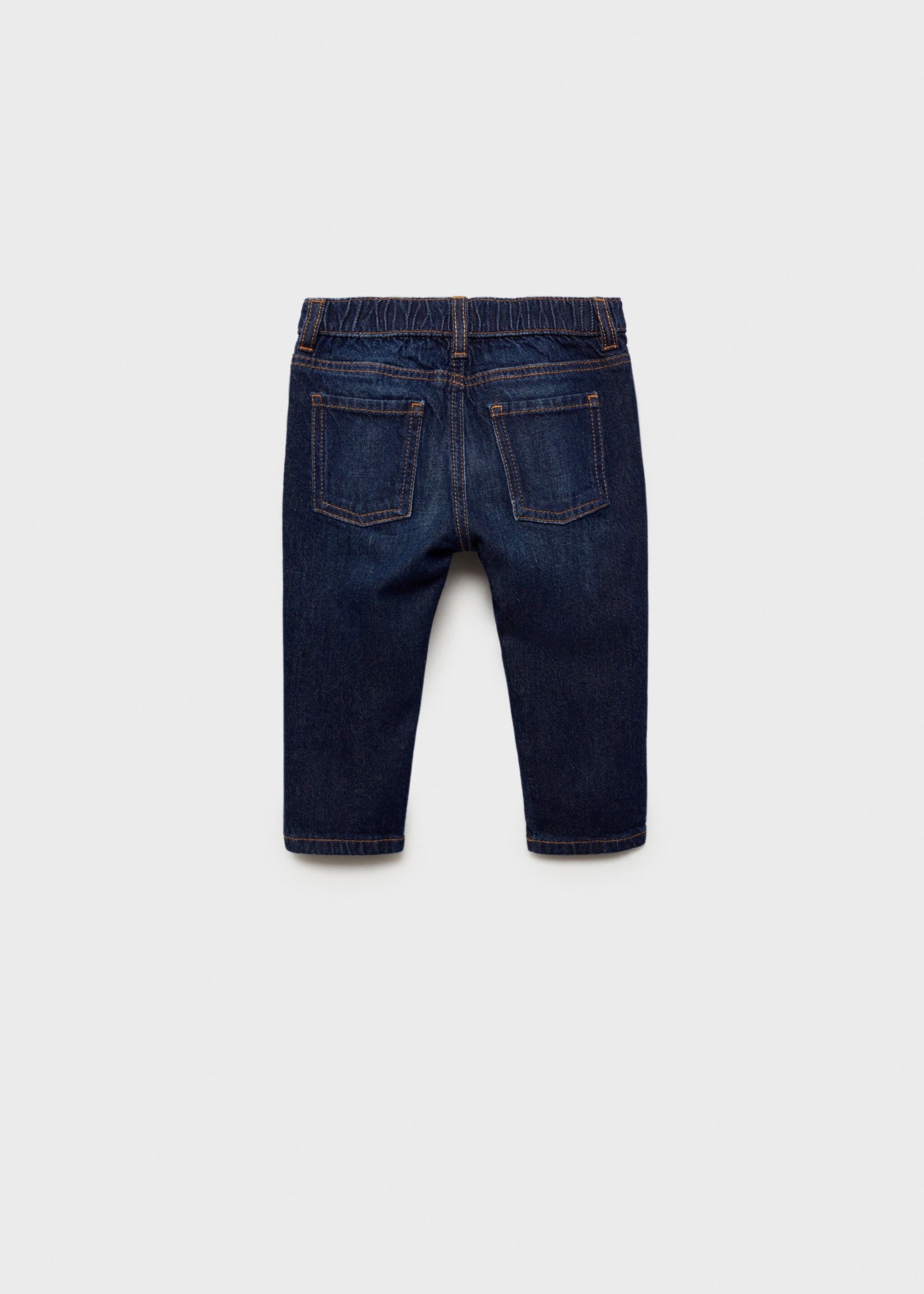 Drawstring waist jeans - Reverse of the article, Dark Blue. Ref: 77023667-00.