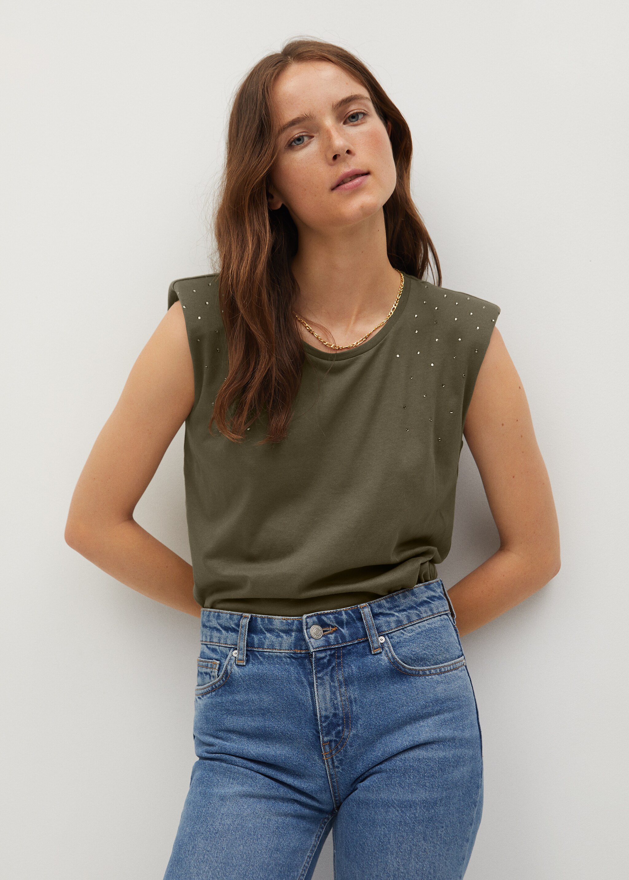 Camiseta aplique cristales - Plano medio
