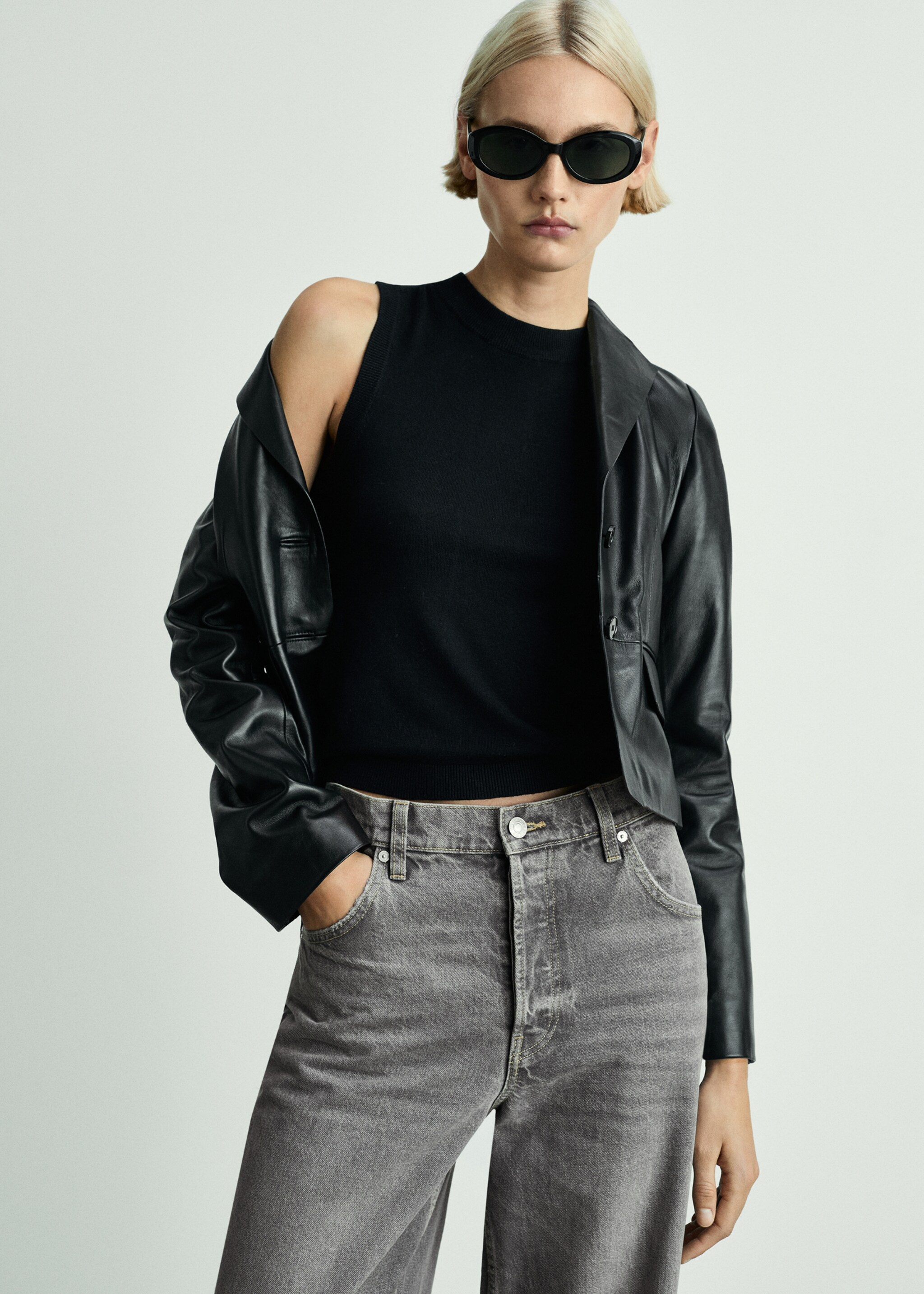 Jean wideleg loose taille normale - Détail de l'article 1, Gris denim. Ref: 77024017-00.