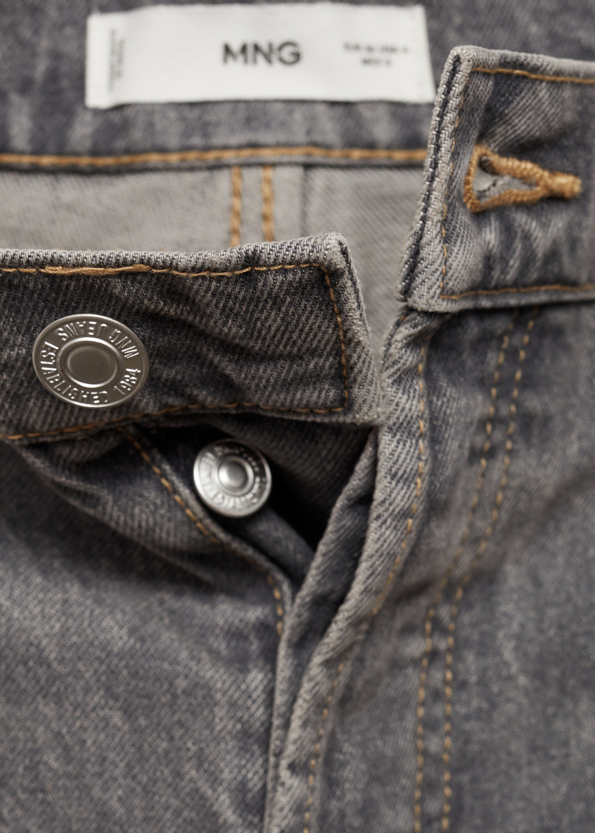 Jean wideleg loose taille normale - Détail de l'article 8, Gris denim. Ref: 77024017-00.
