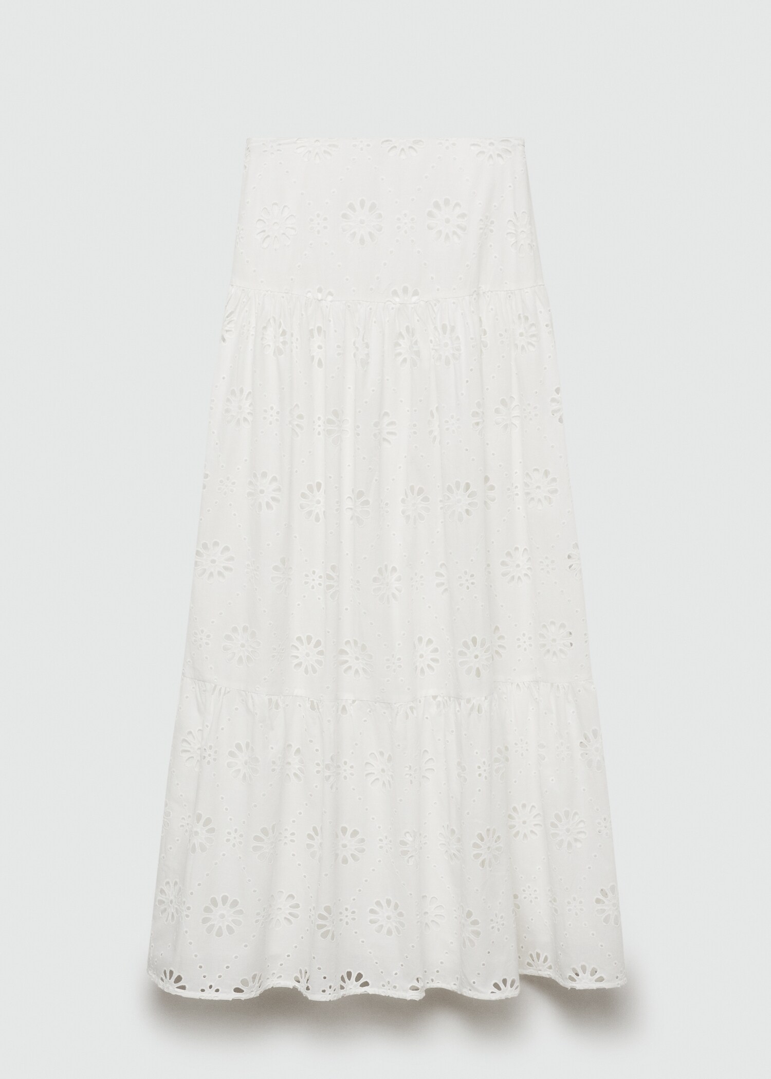 Katoenen rok met Zwitserse broderie - Artikel zonder model