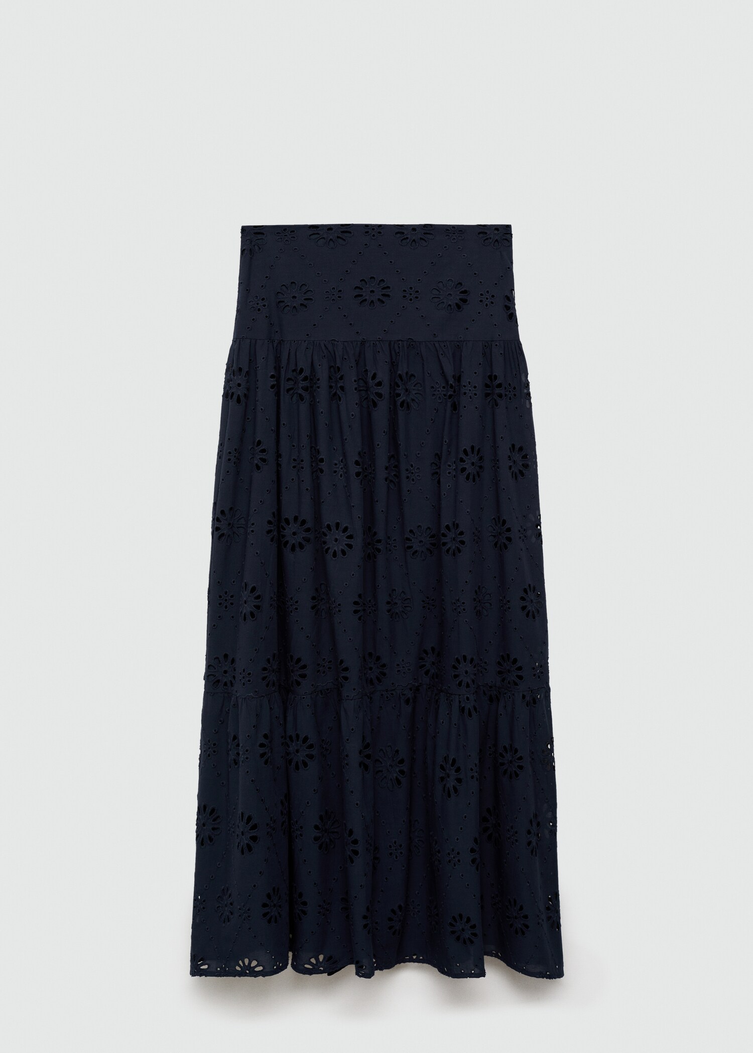 Katoenen rok met Zwitserse broderie - Artikel zonder model