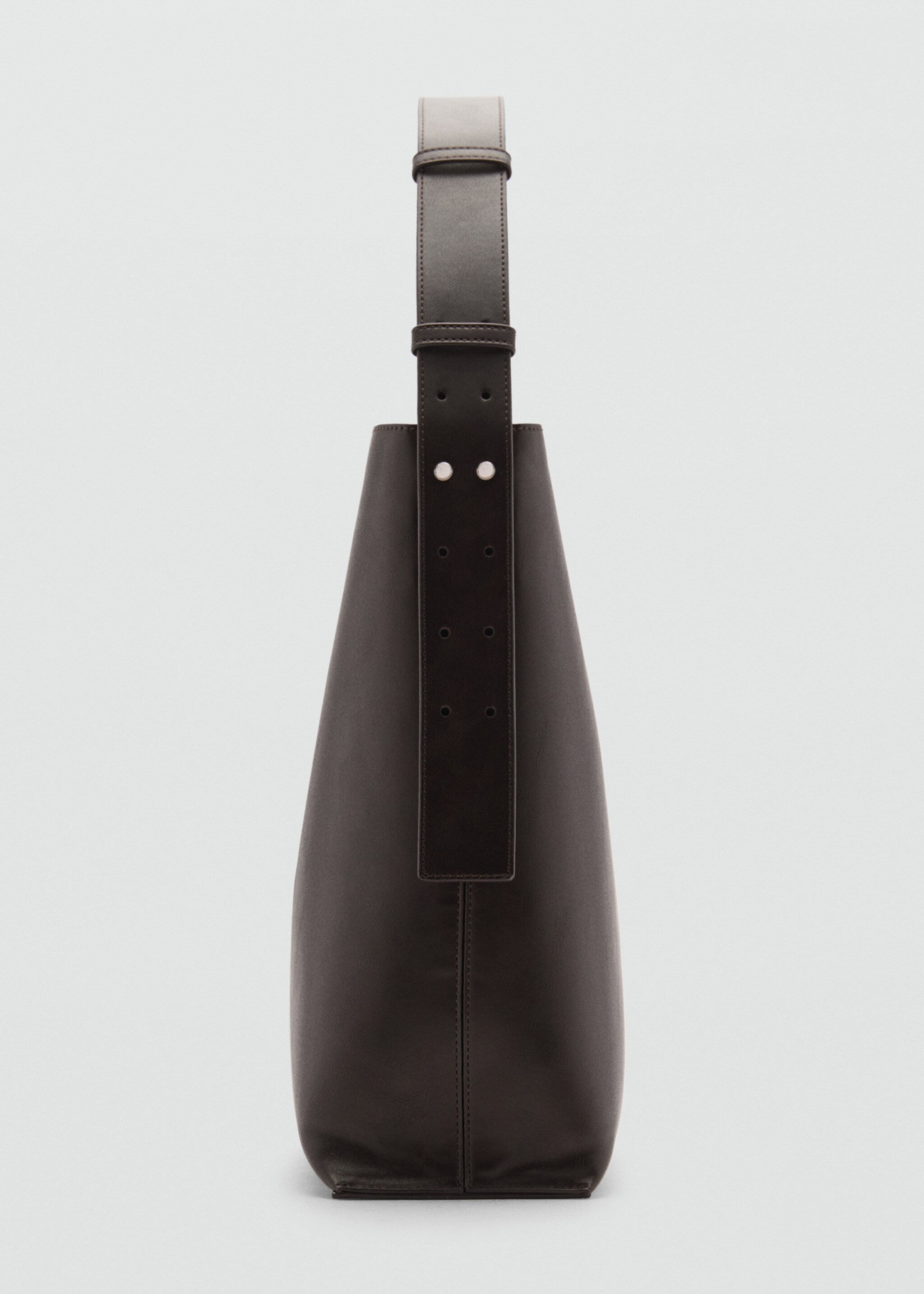 Short handle shopper bag - Details of the article 1, Chocolate. Ref: 77024020-00.