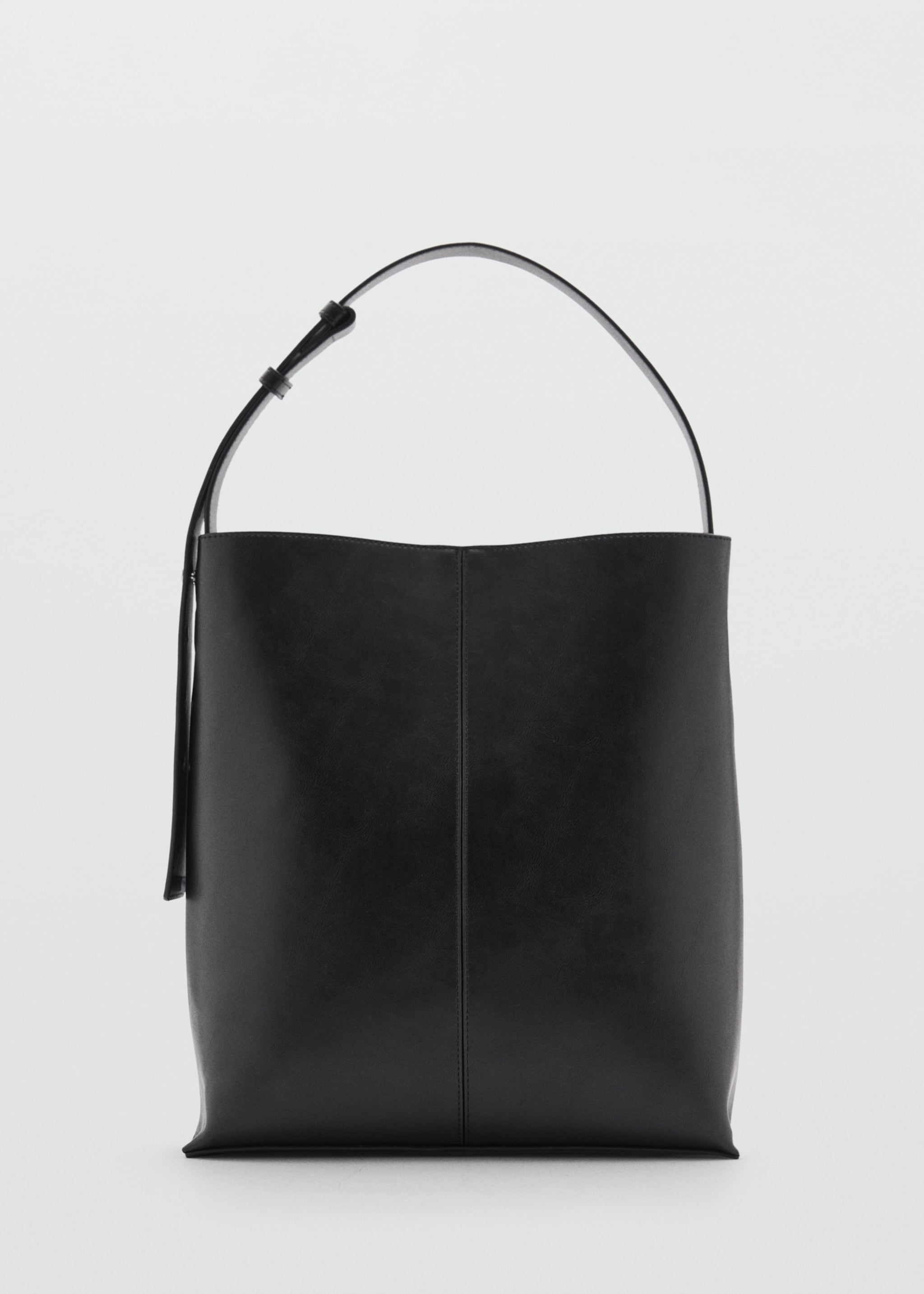 Short handle shopper bag - Article without model, Black. Ref: 77024020-00.