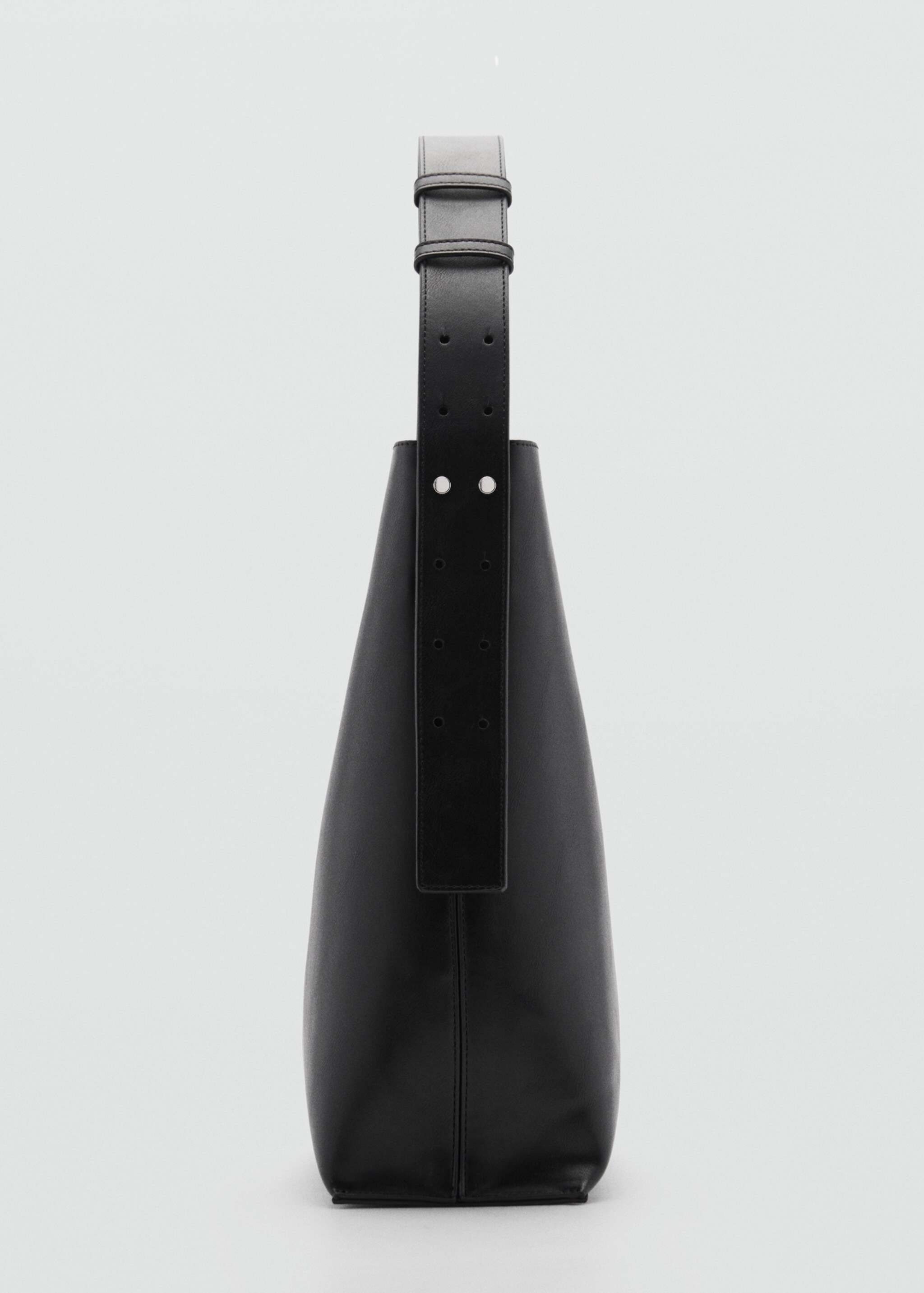 Short handle shopper bag - Details of the article 1, Black. Ref: 77024020-00.