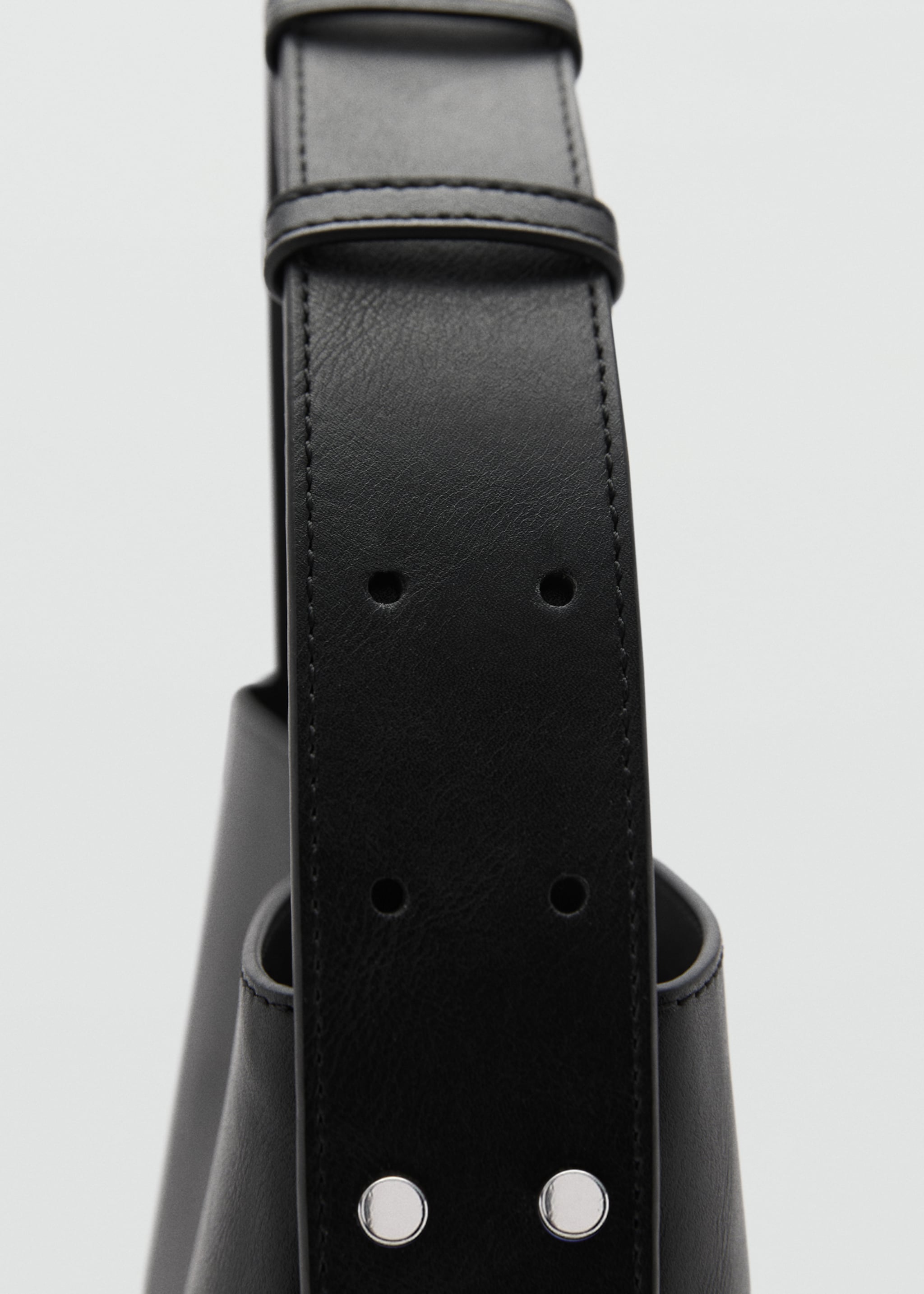 Short handle shopper bag - Details of the article 3, Black. Ref: 77024020-00.