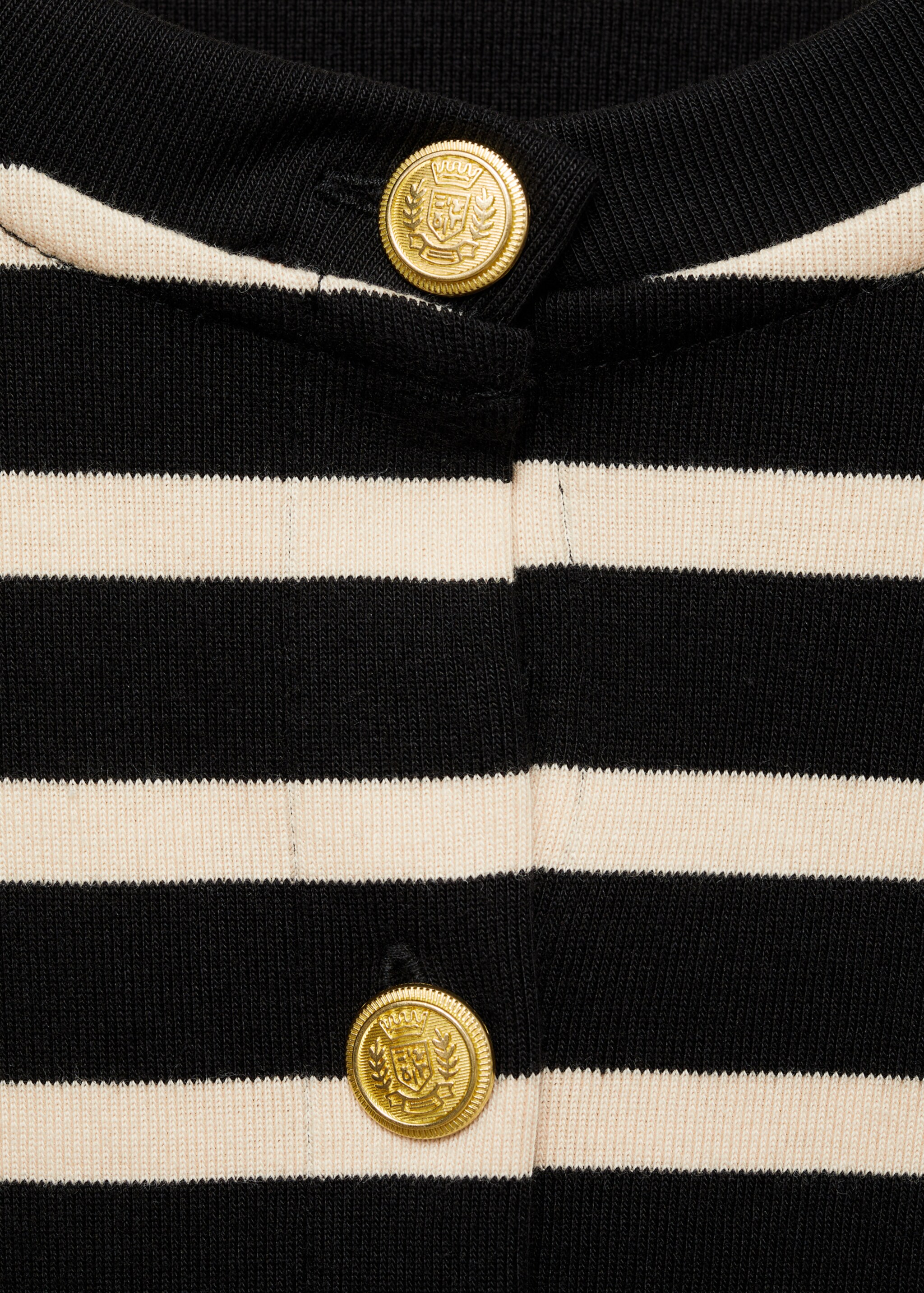 Gestreifter Cardigan mit Knöpfen - Detail des Artikels 8, Schwarz. Ref: 77024026-00.