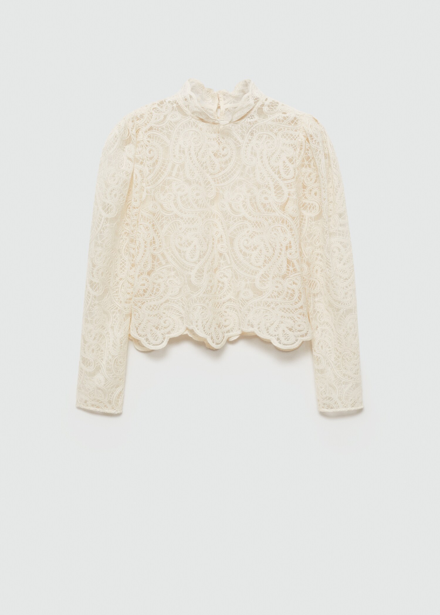 High-neck cotton lace blouse - Article without model