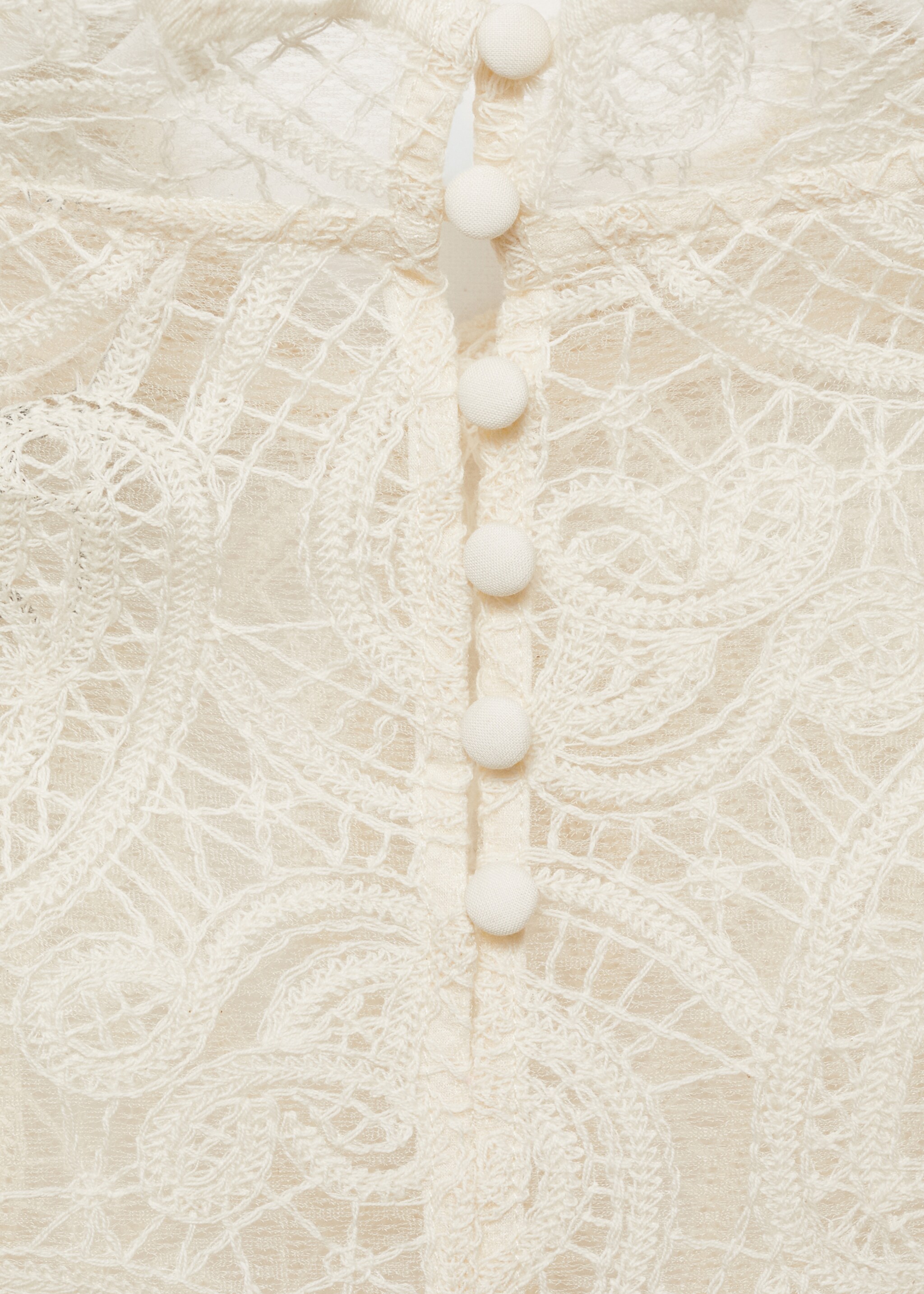 Blouse dentelle coton col montant - Détail de l'article 8