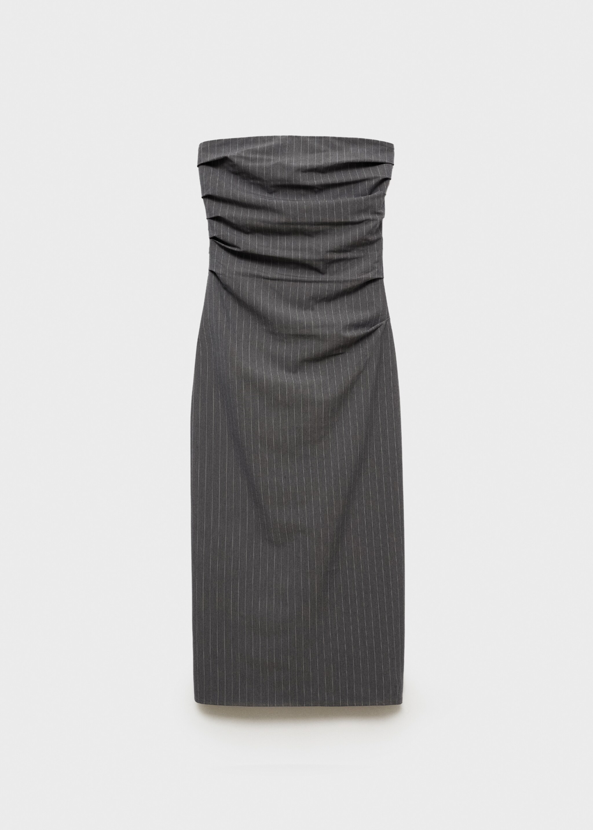 Strapless pinstripe dress - Article without model, Open Grey. Ref: 77024030-00.