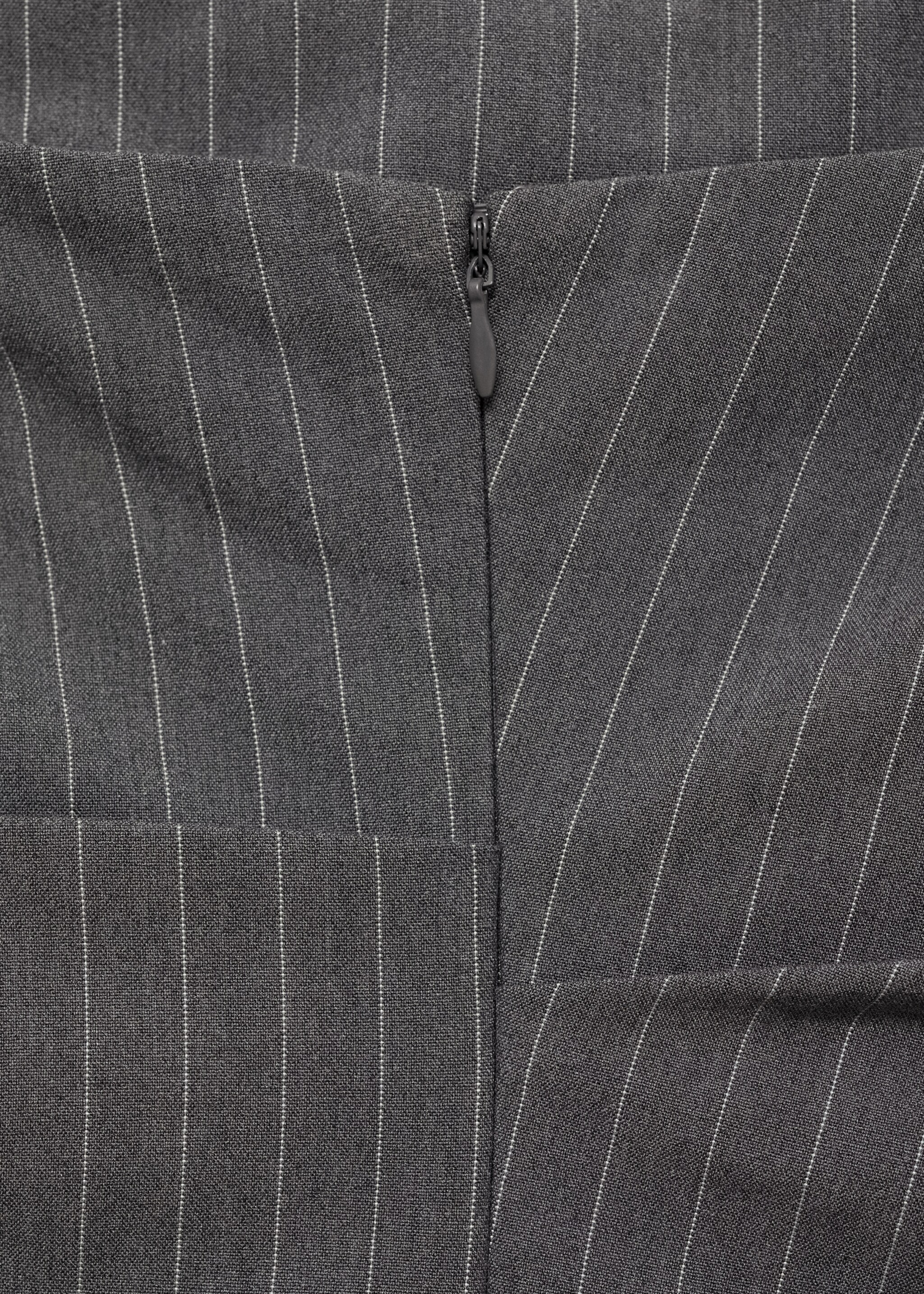 Strapless pinstripe dress - Details of the article 0, Open Grey. Ref: 77024030-00.