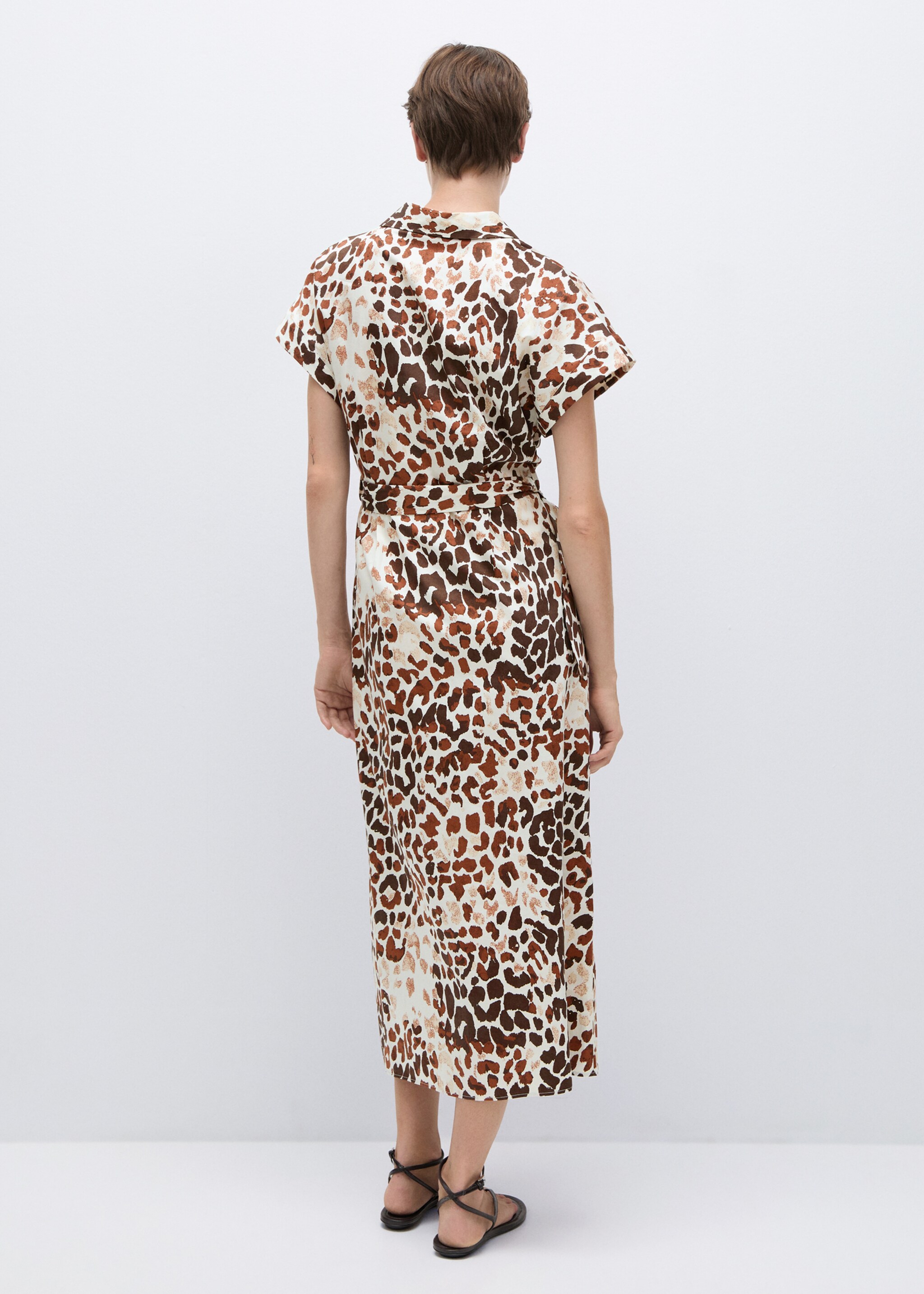 Vestido animal print lazo - Reverso del artículo