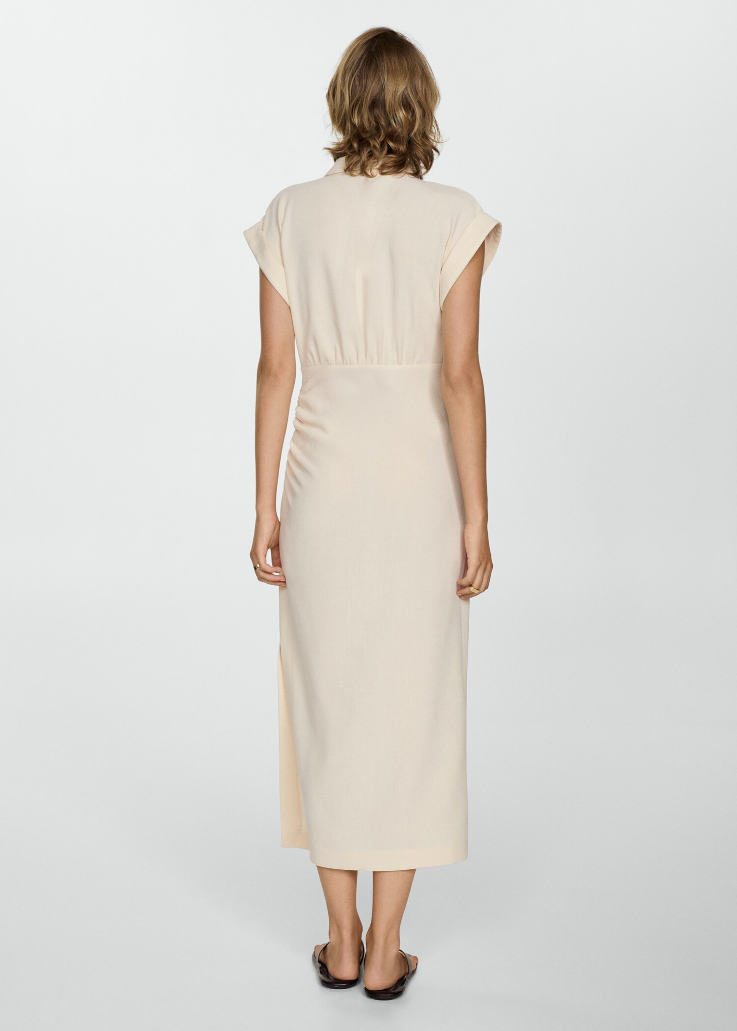 Drapiertes Hemdblusenkleid - Rückseite des Artikels