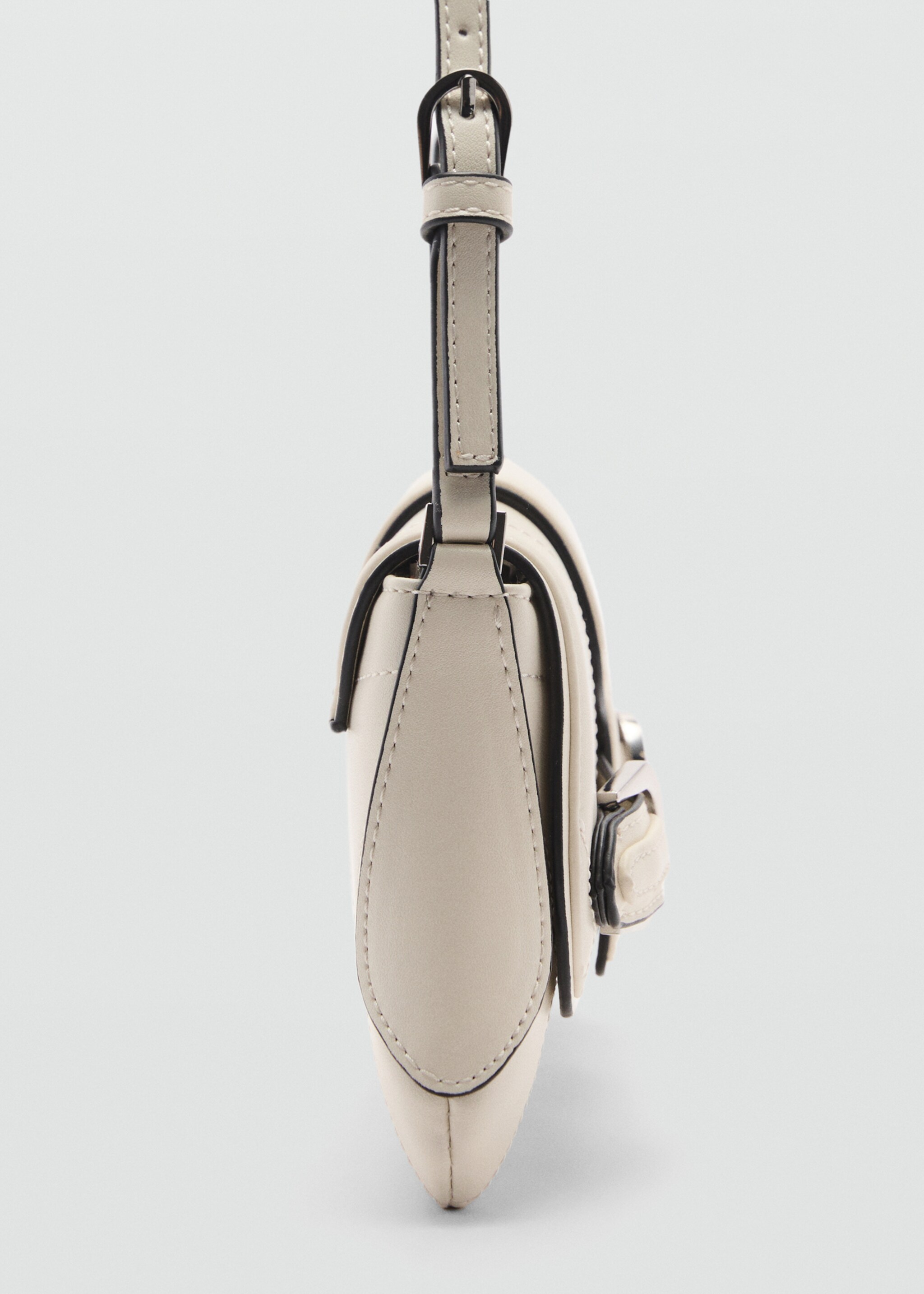 Shoulder bag with buckles detail - Details of the article 1, Off White. Ref: 77024058-00.