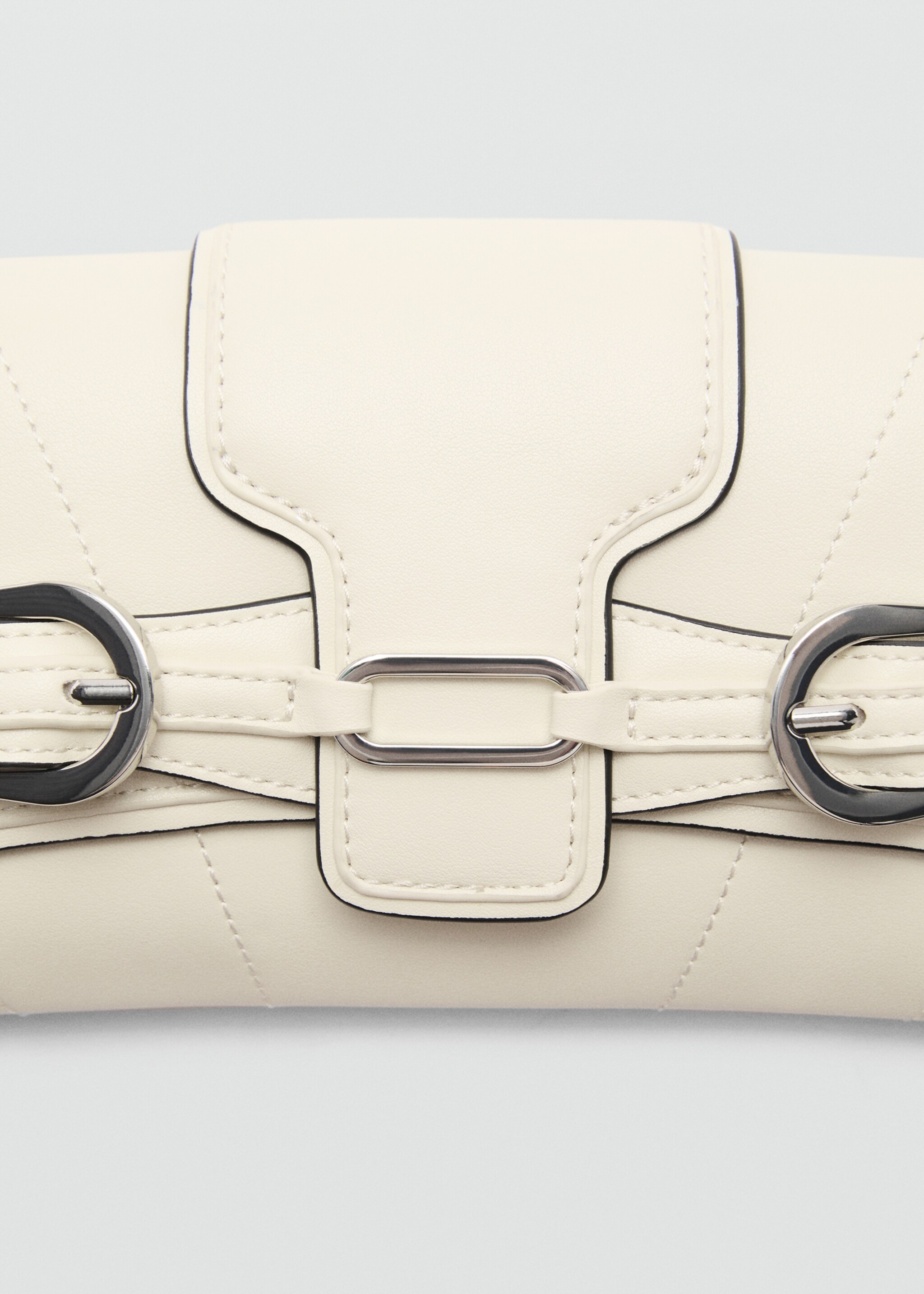 Shoulder bag with buckles detail - Details of the article 2, Off White. Ref: 77024058-00.