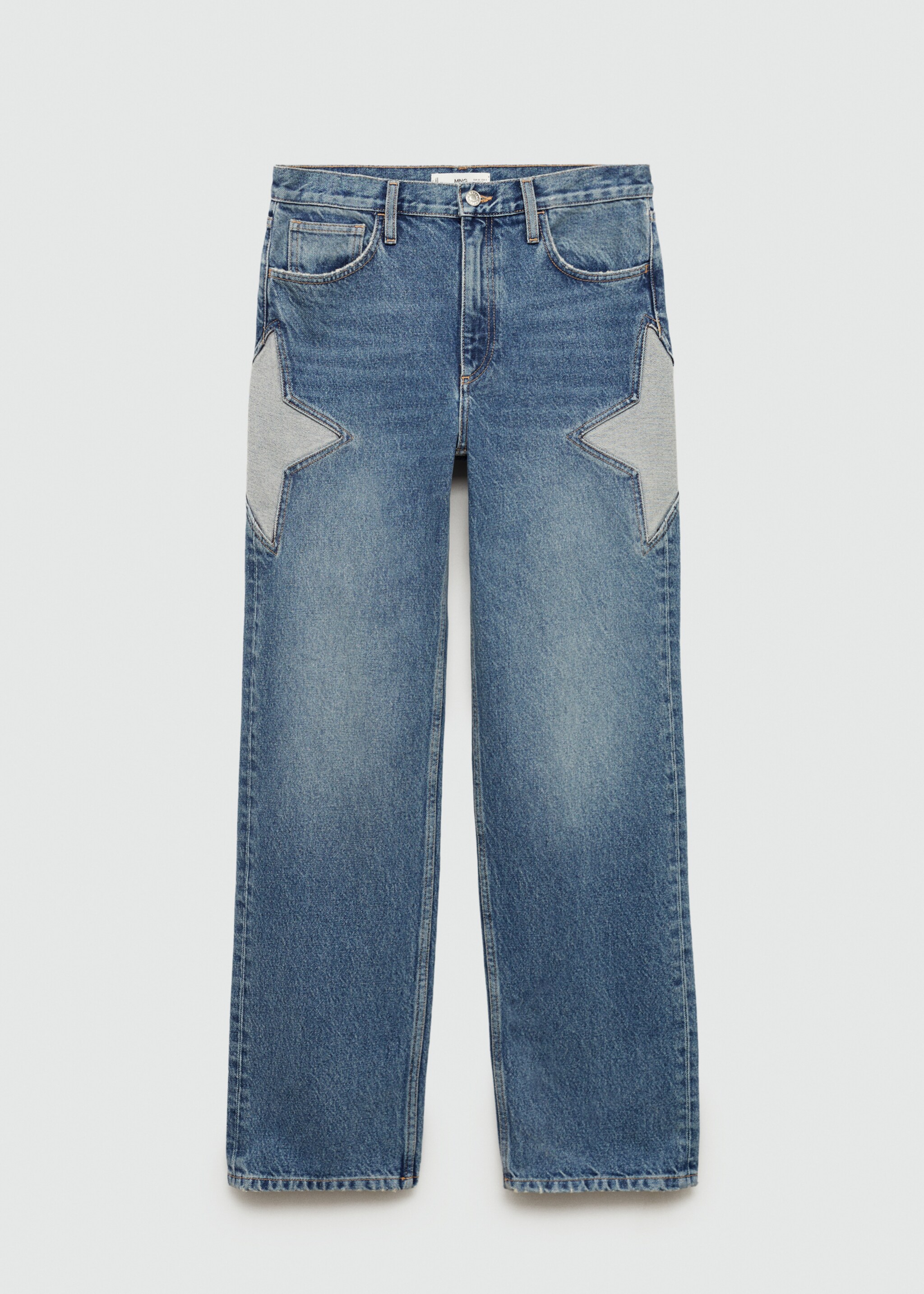 Straight-fit jeans with stars - Article without model, Medium Blue. Ref: 77024067-00.