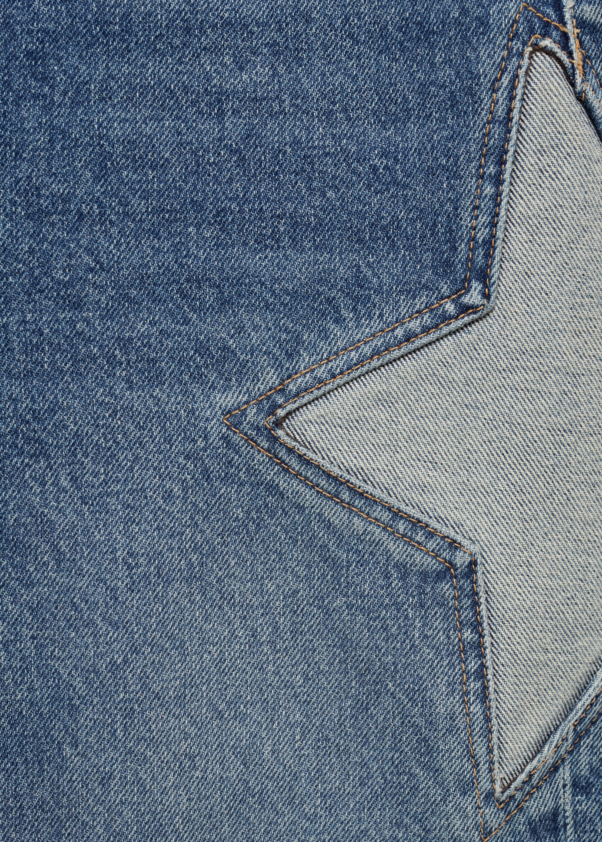Straight-fit jeans with stars - Details of the article 0, Medium Blue. Ref: 77024067-00.