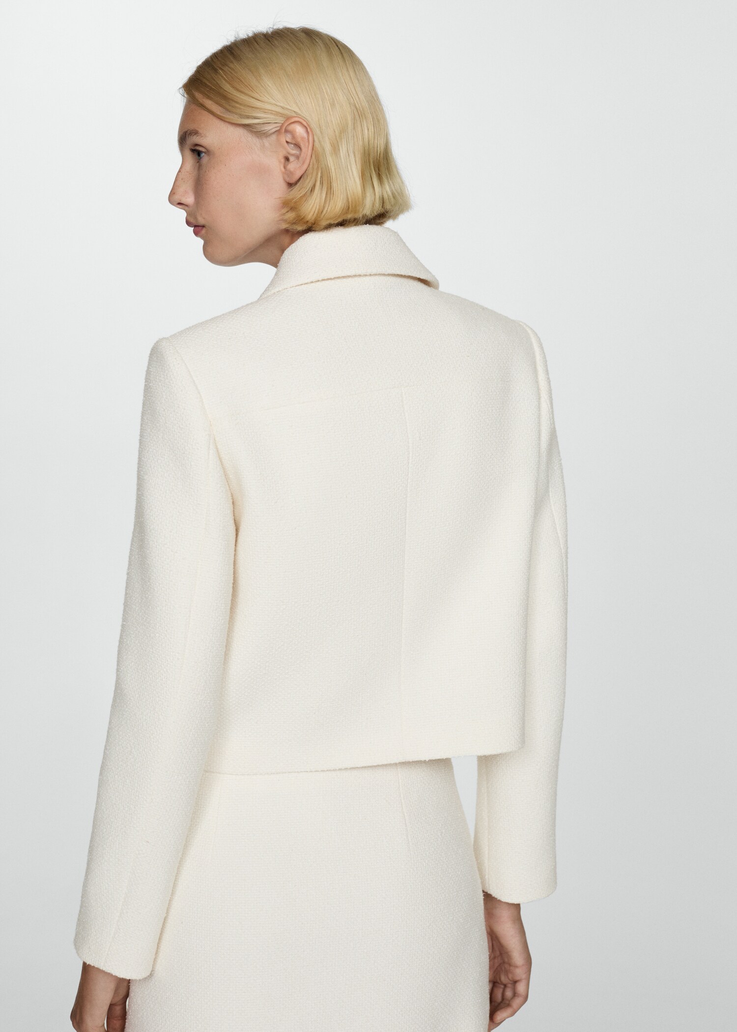 Tweedjacke mit Knöpfen - Rückseite des Artikels