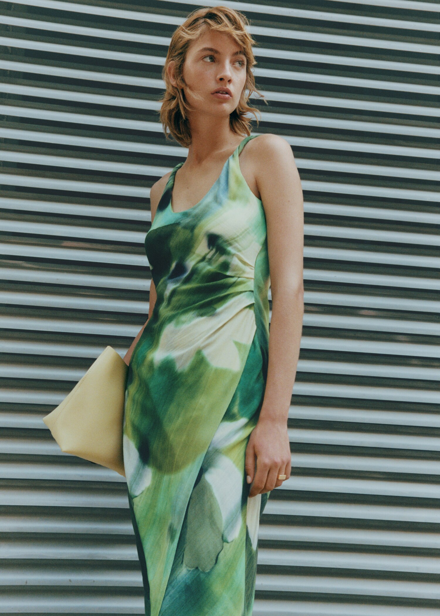 Vestido estampado detalle drapeado - Detalle del artículo 7
