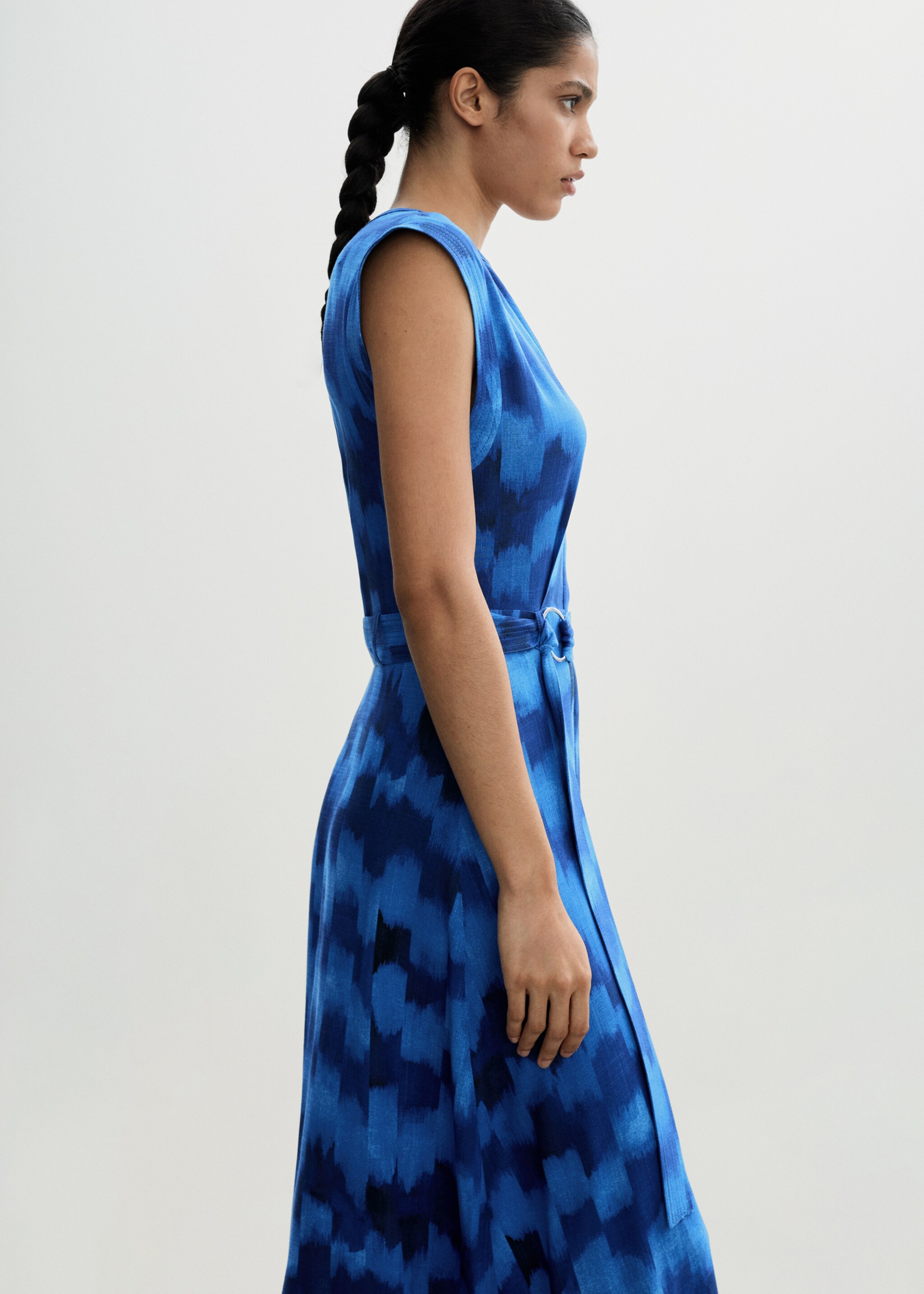 Belt printed dress - Medium plane
