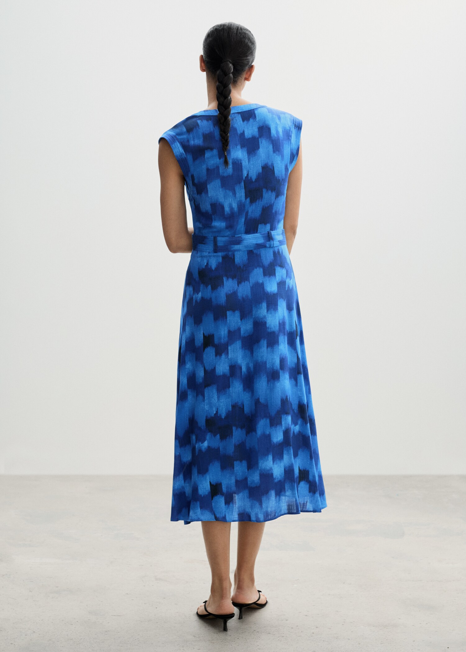 Vestido estampado cinturón - Reverso del artículo