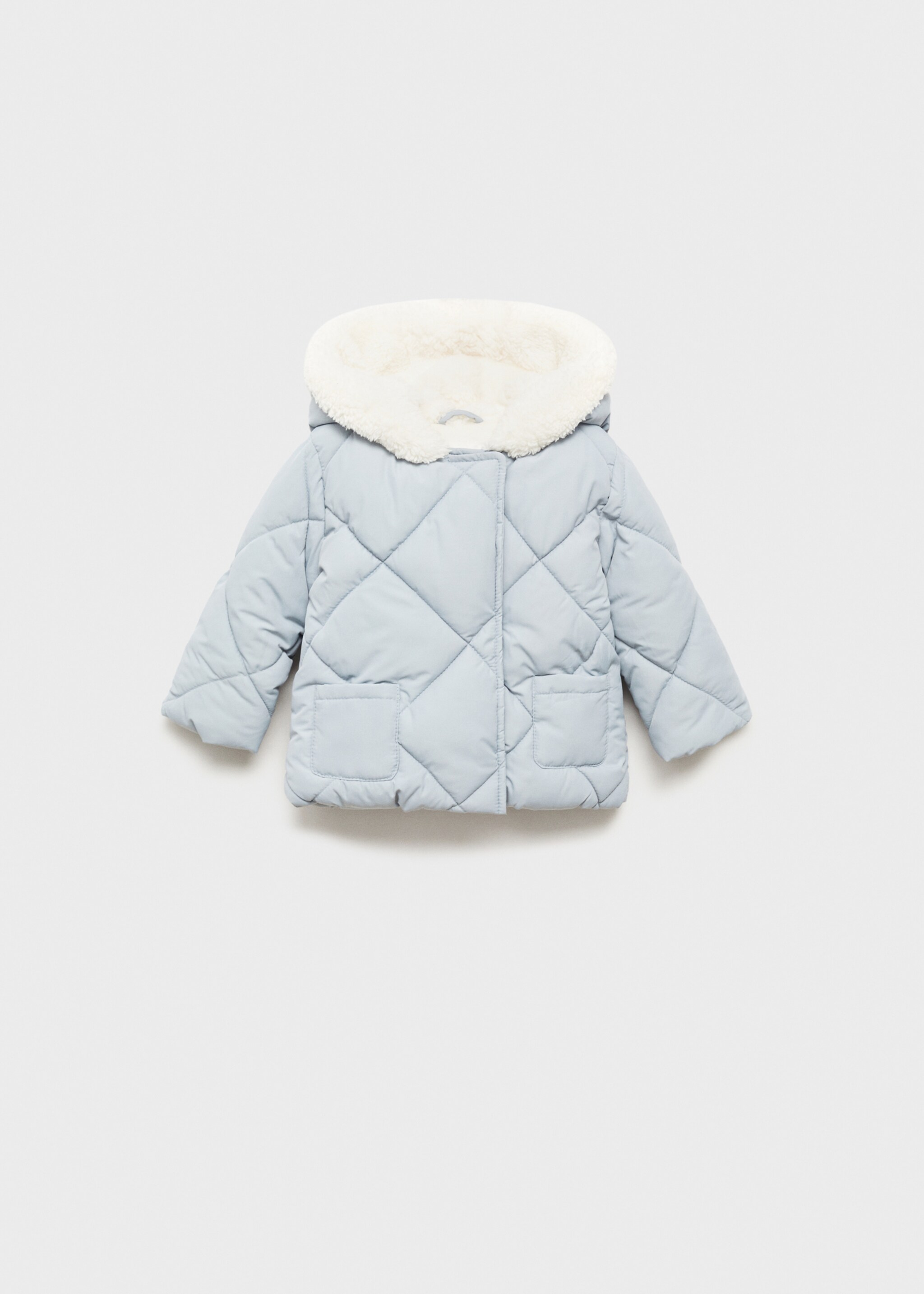 Anorak matelassé capuche oreilles - Article sans modèle, Bleu. Ref: 77024437-00.