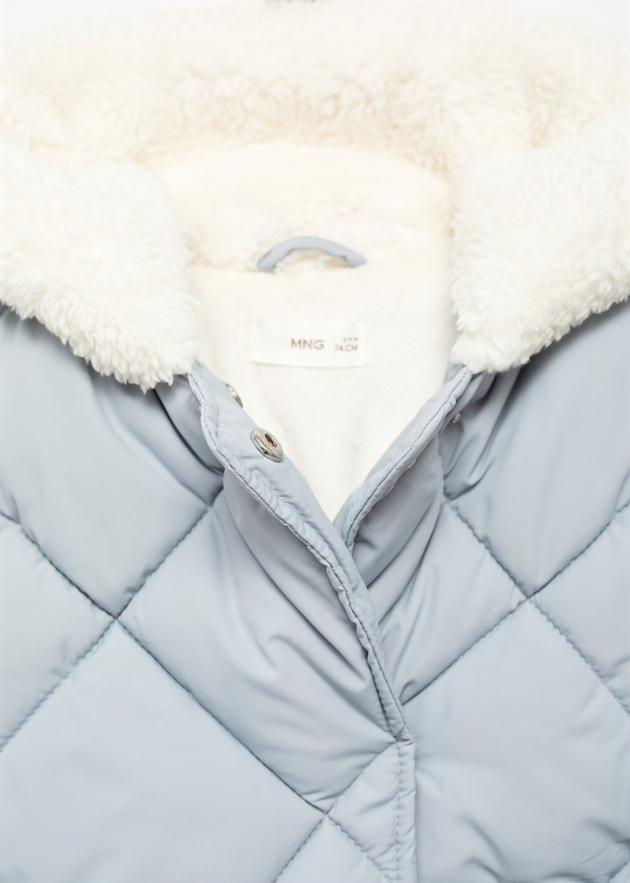 Anorak matelassé capuche oreilles - Détail de l'article 8, Bleu. Ref: 77024437-00.