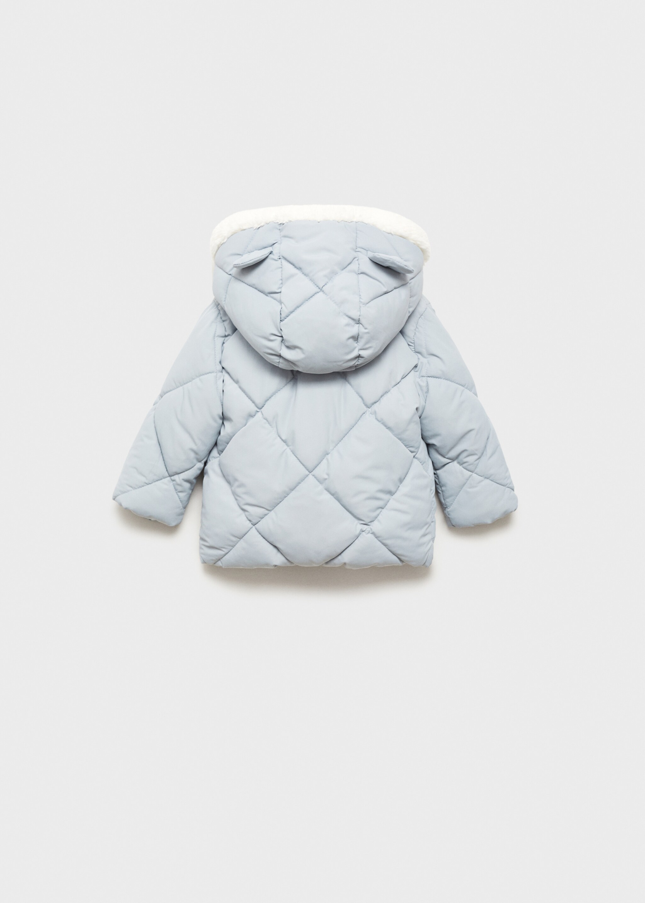 Anorak matelassé capuche oreilles - Verso de l’article, Bleu. Ref: 77024437-00.