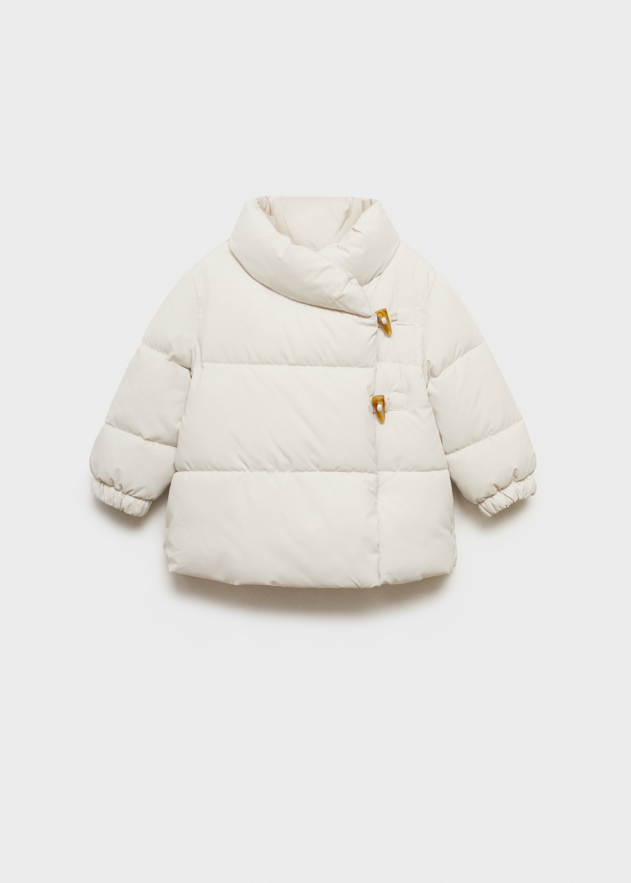 Padded anorak with fur-effect interior - Article without model, Ecru. Ref: 77024439-00.
