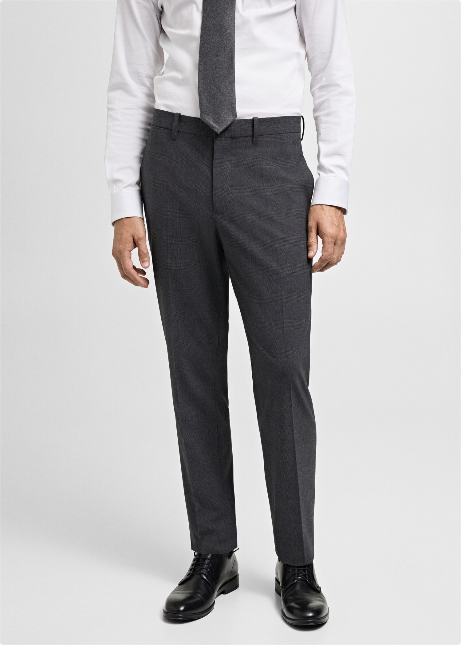 Stretch fabric super slim-fit suit trousers - Medium plane