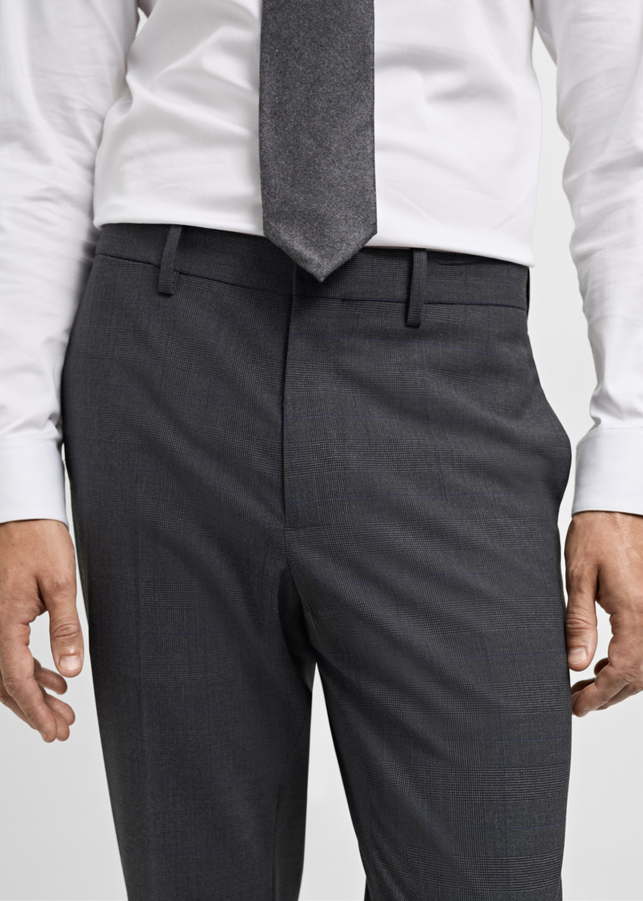 Pantalon costume Parí super slim-fit - Détail de l'article 1, Gris chiné moyen. Ref: 77024442-00.
