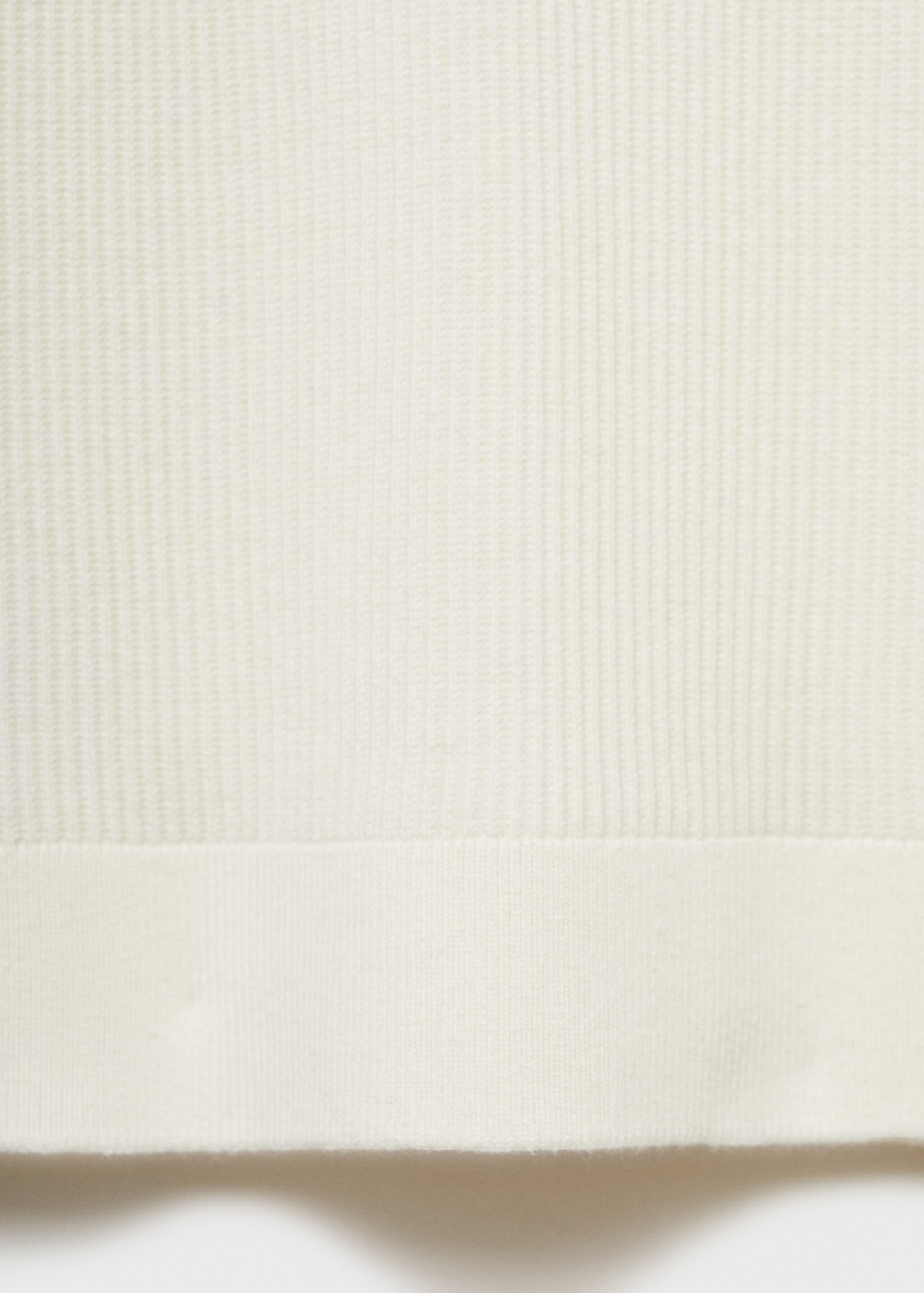Pull-over polo coton mélangé maille côtelée - Détail de l'article 0, Blanc cassé. Ref: 77024445-00.