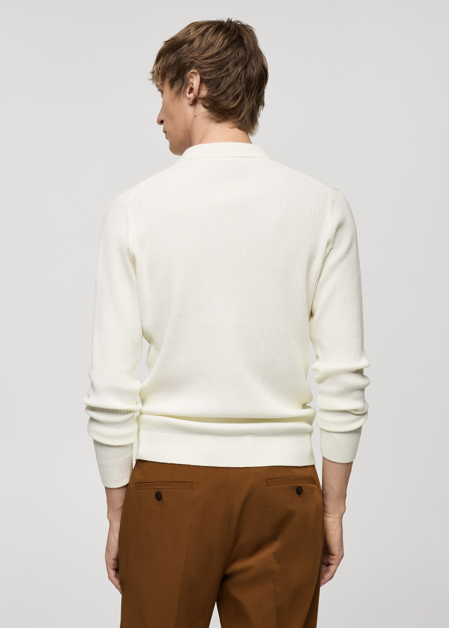 Jersey polo mezcla algodón canalé - Reverso del artículo