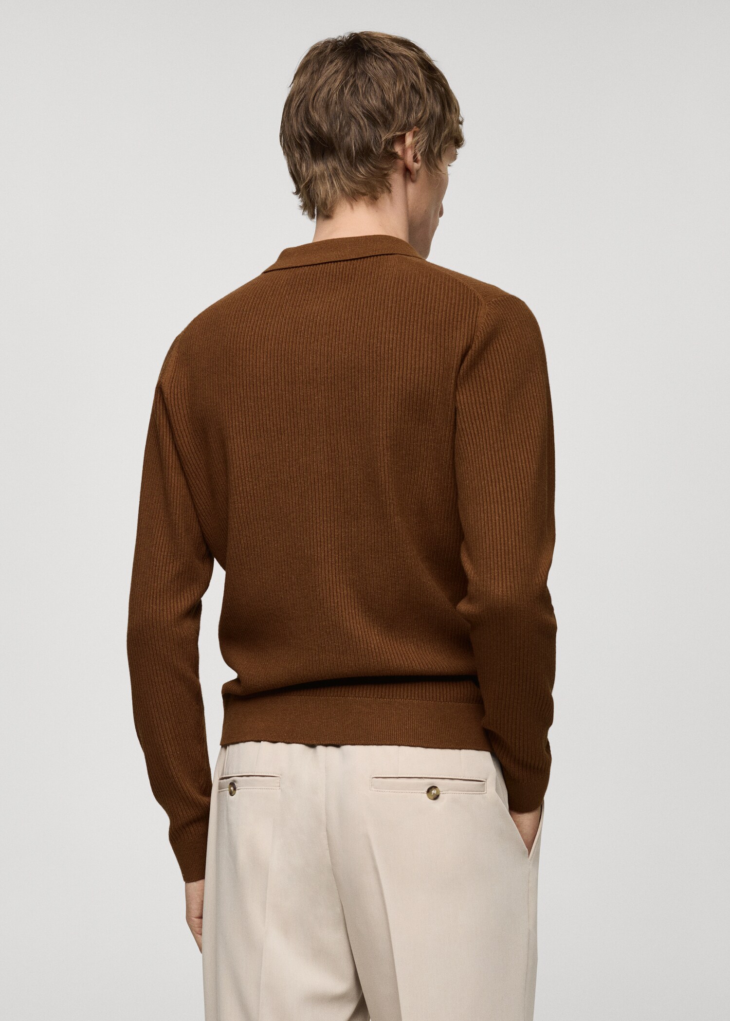 Jersey polo mezcla algodón canalé - Reverso del artículo