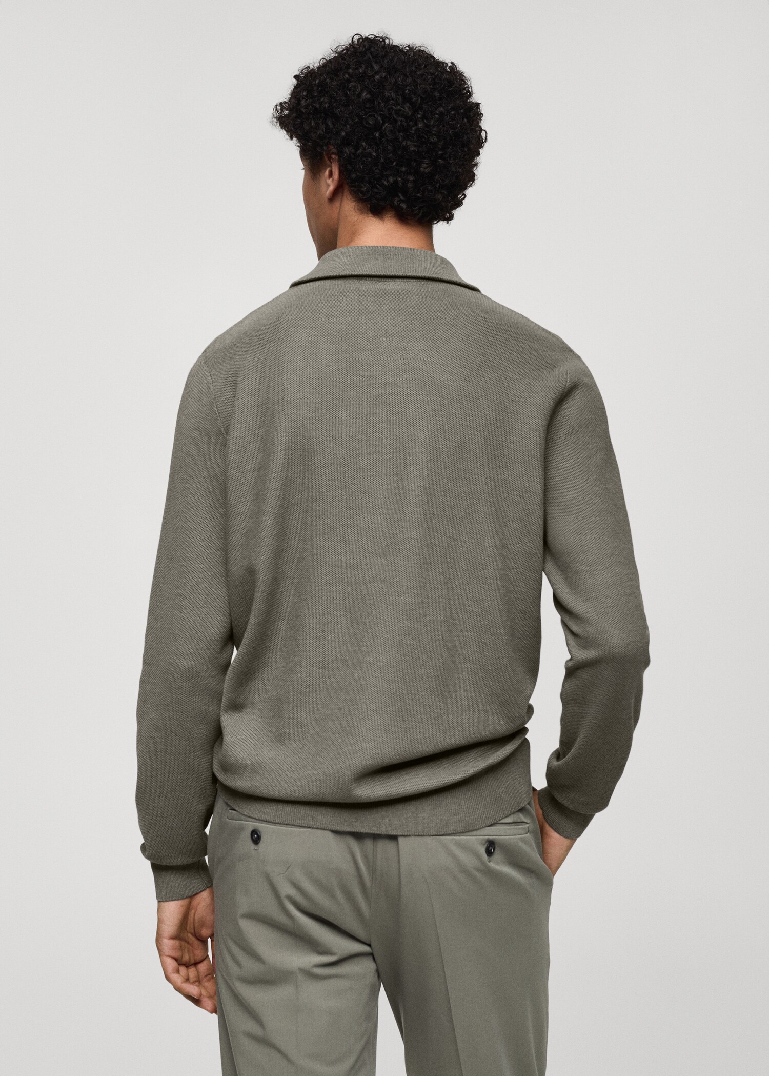 Jersey estructura cuello polo cremallera - Reverso del artículo