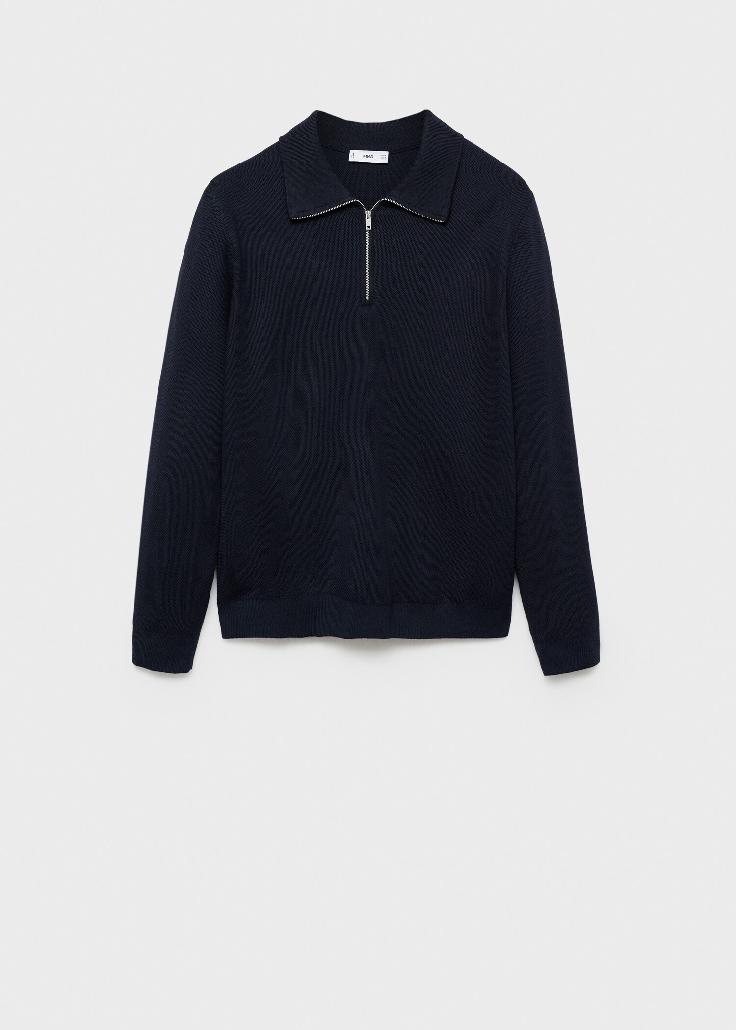 Pullover texture collo polo zip - Articolo senza modello